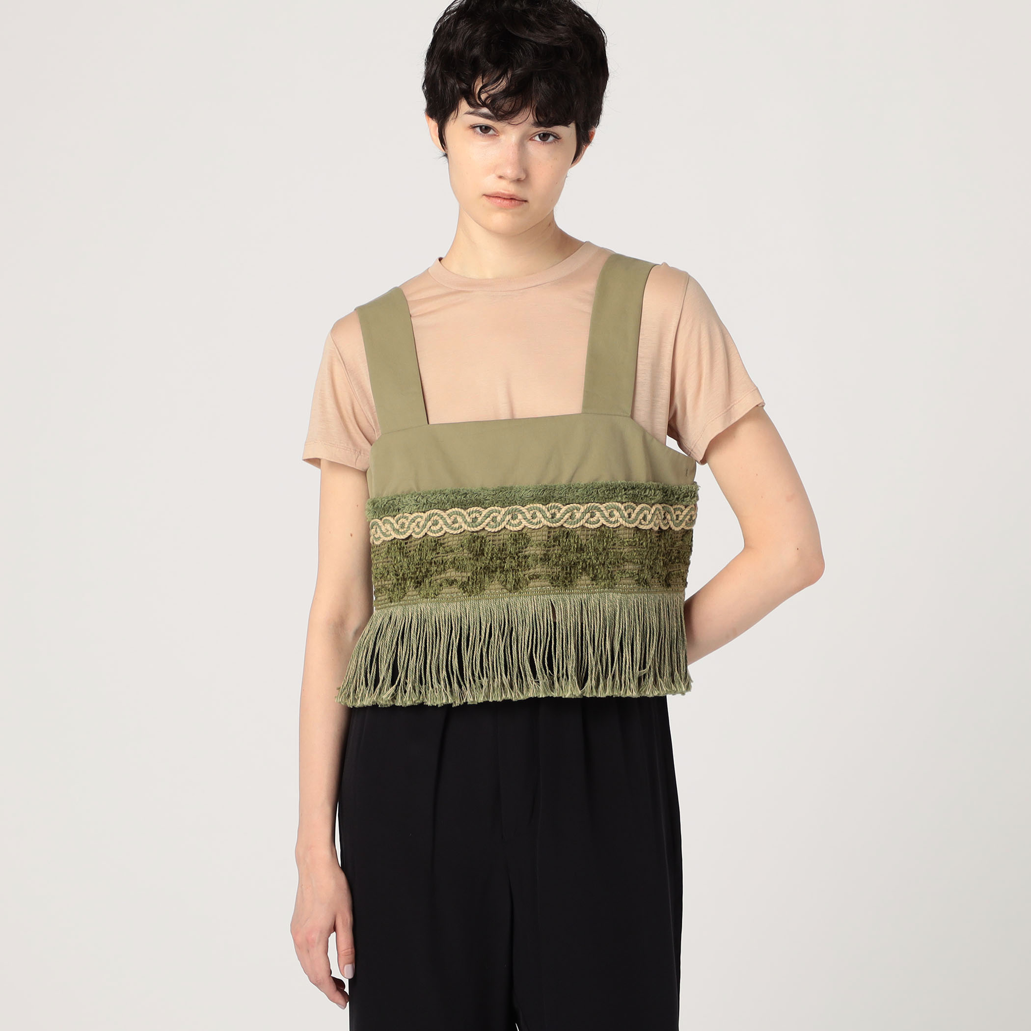 1度短時間着用　トゥモローランド　ボルジー　アルジダプリント 2-wayビスチェ モイストコットン フリンジビスチェ｜トゥモローランド 公式通販