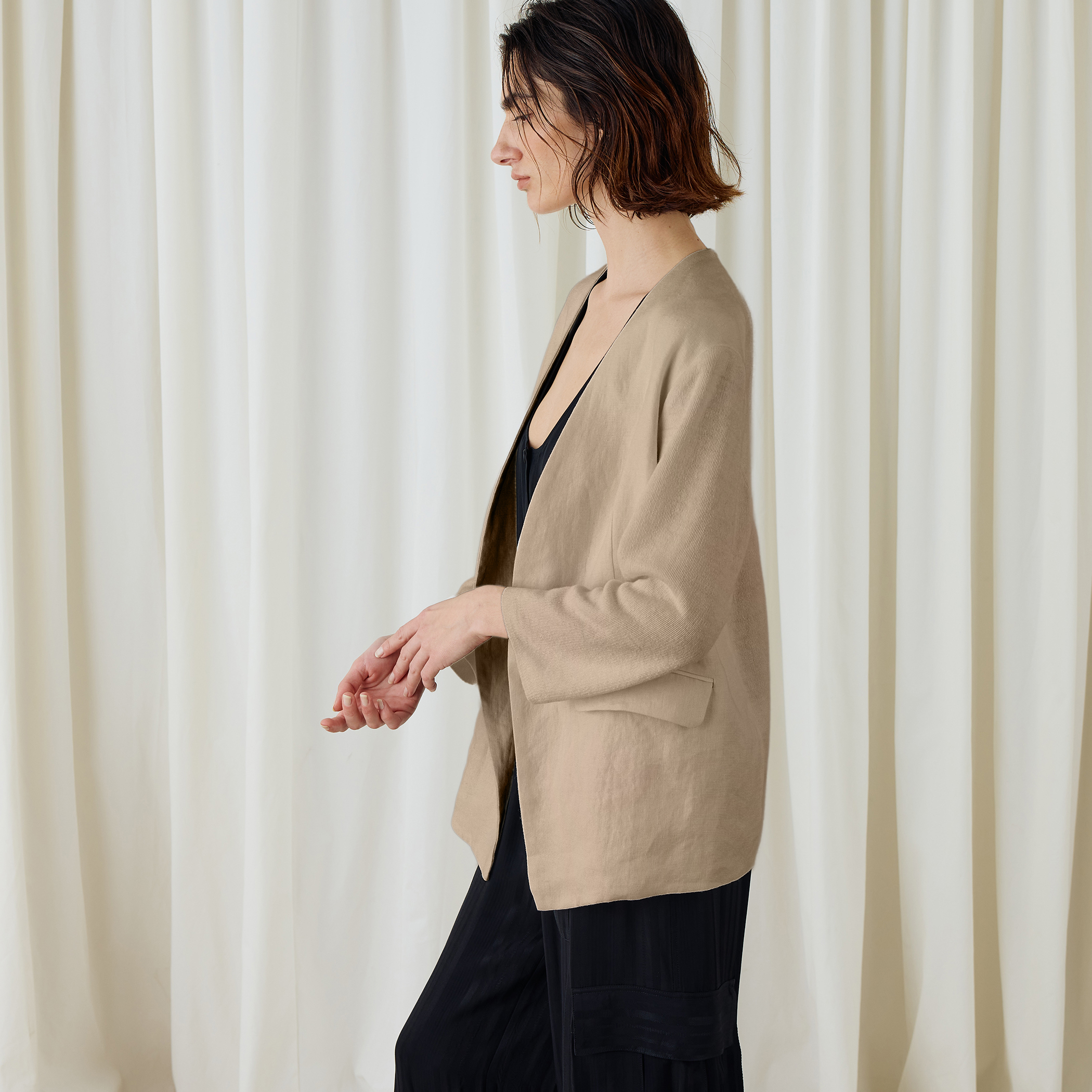 ファブリックコンビ Vカラージャケット｜トゥモローランド 公式通販