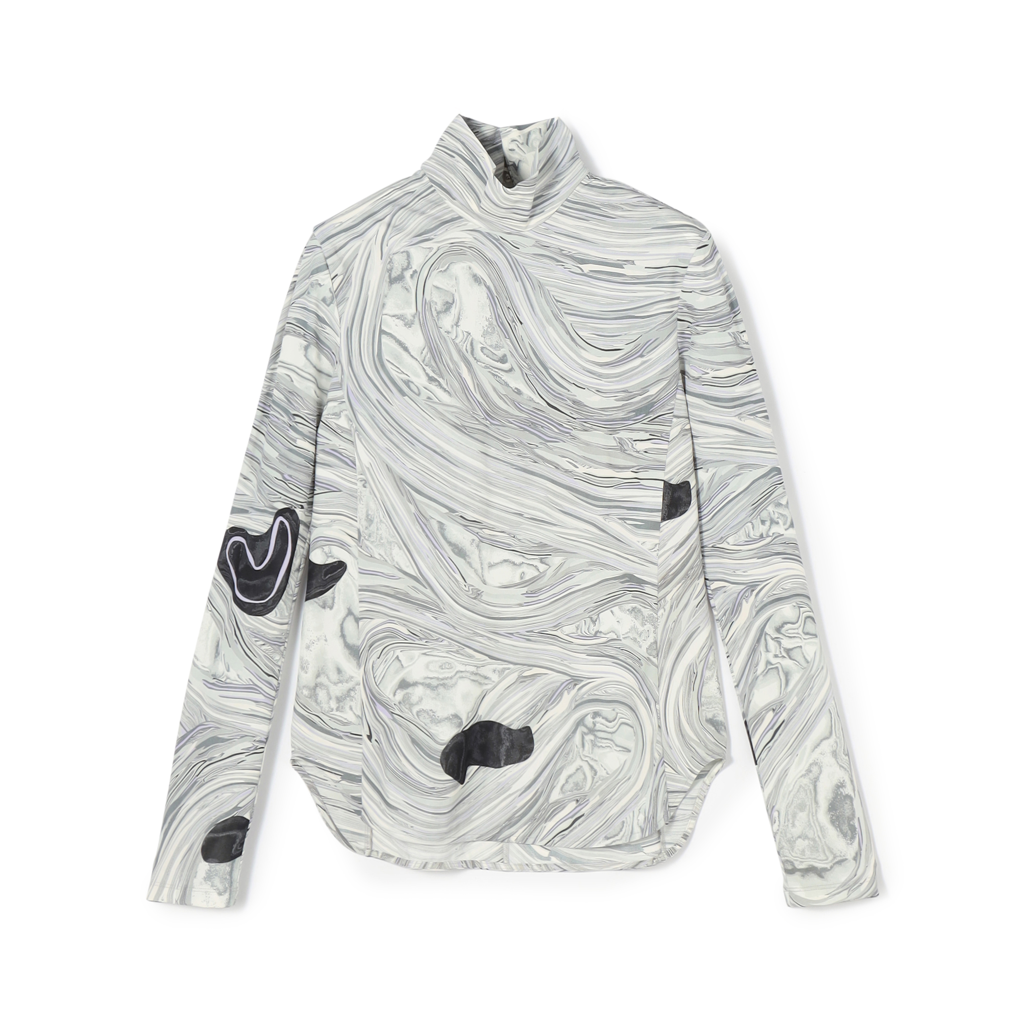 Mame Kurogouchi Marble Print Jersey High Neck Top