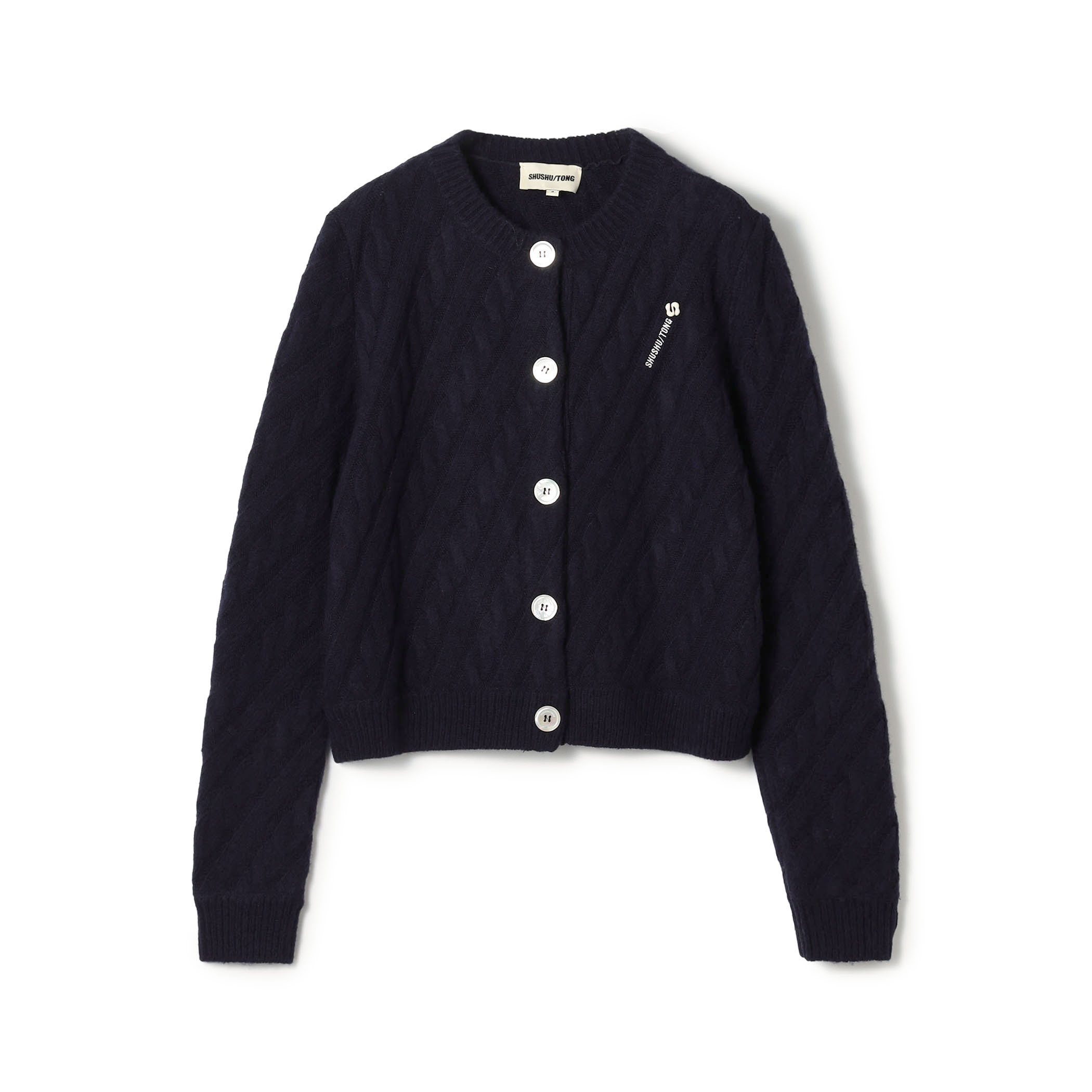 SHUSHU/TONG Cable Knit Cardigan ケーブルニット カーディガン