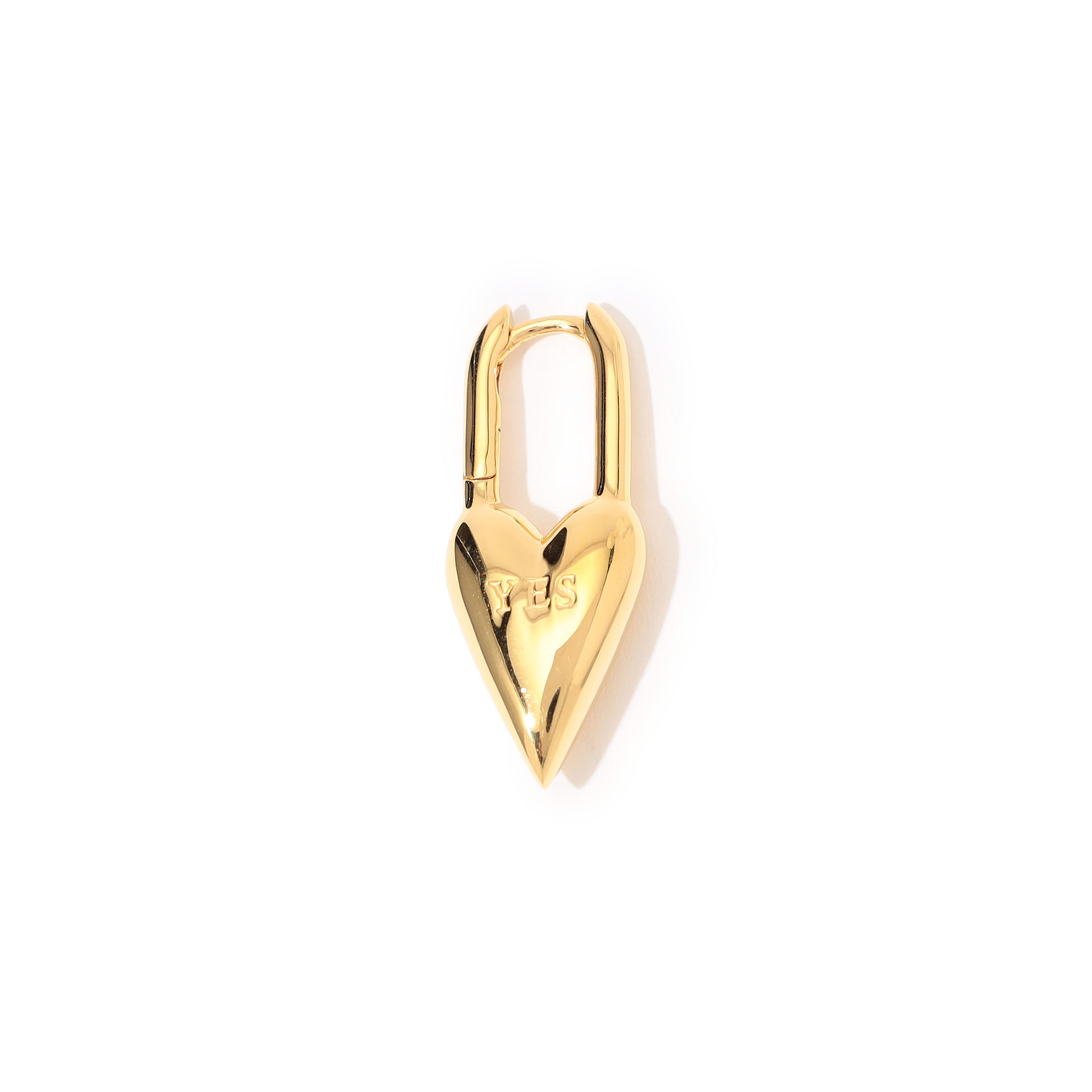 avgvst Yes-No Heart Lock ゴールド 片耳ピアス