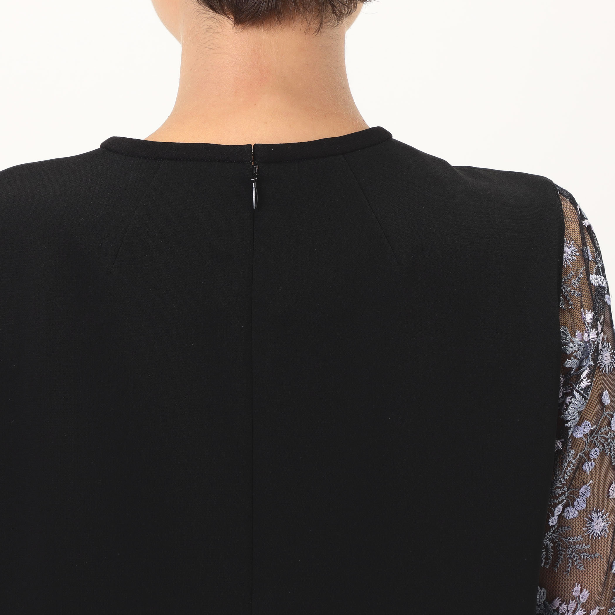 Mame Kurogouchi Tulle Lace Sleeve Classic Dress チュールレース 