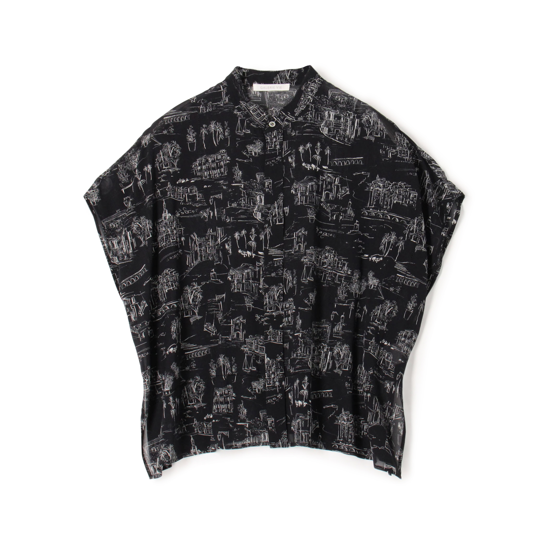 LandScape Silk stretch stand neck Box Shirts