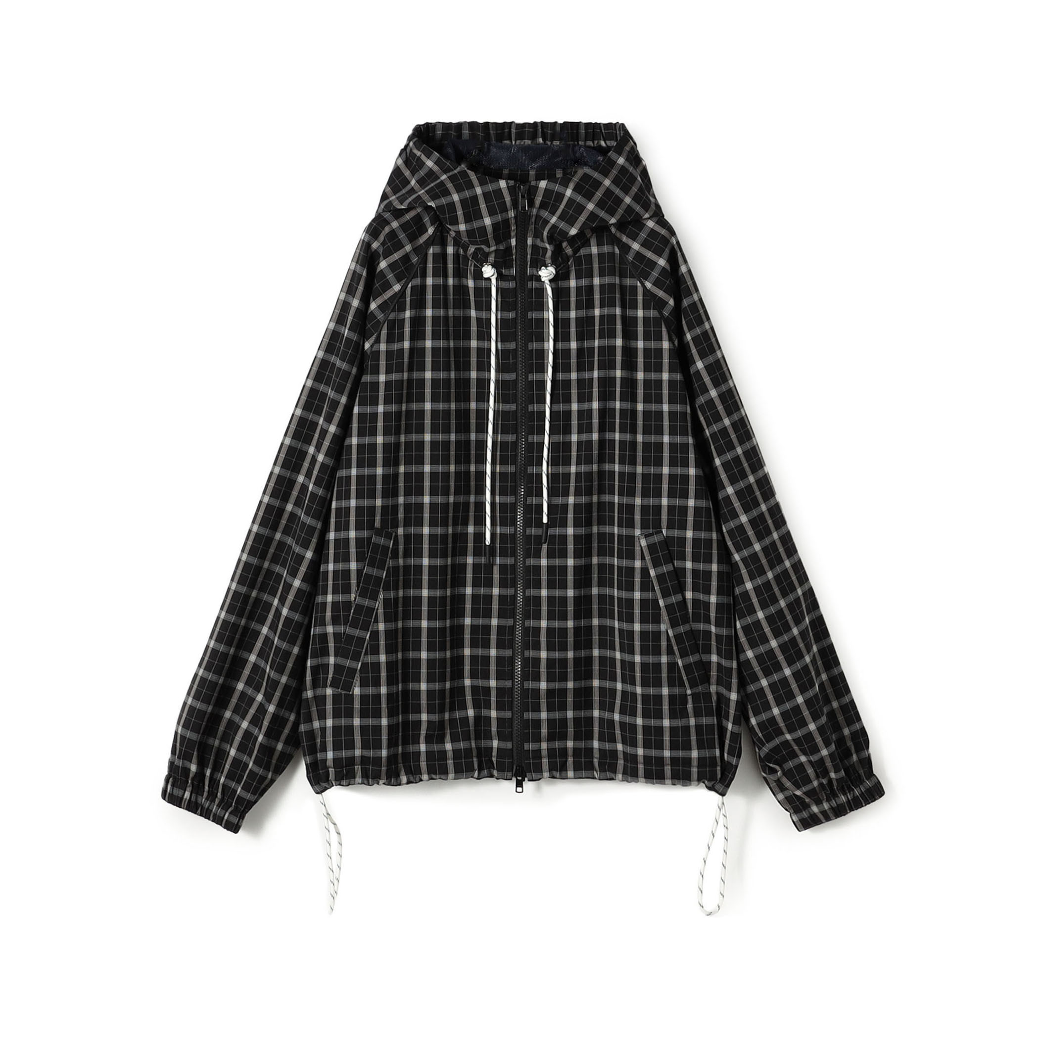 edition pourell Super 120'sトロチェック フーデットブルゾン