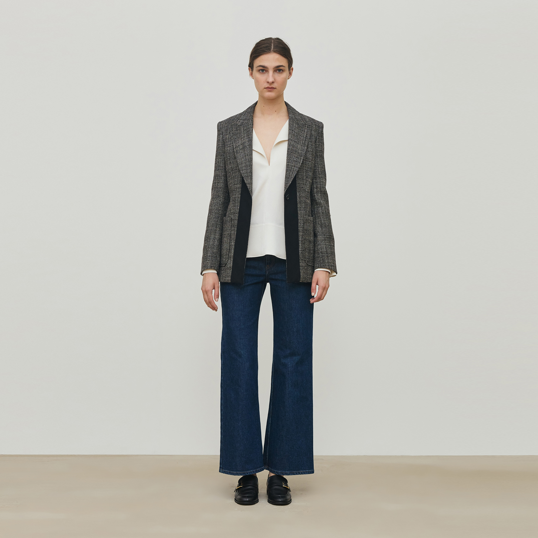 ウールリネンツイード バイカラージャケット｜トゥモローランド 公式通販