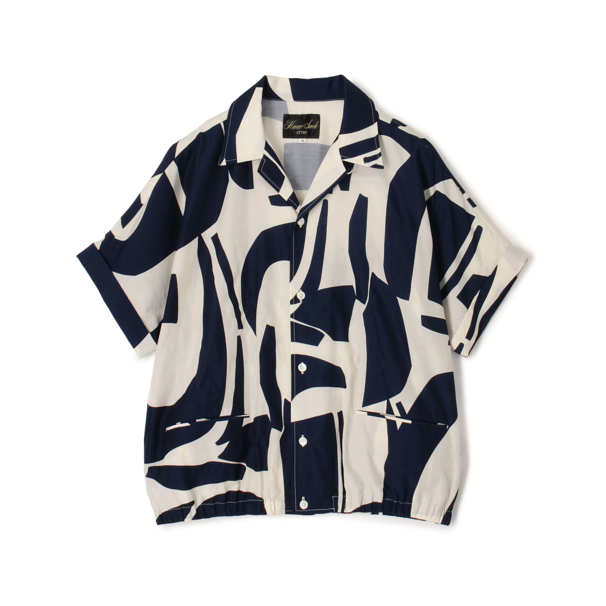 【別注】HAVERSACK ATTIRE 総柄プリント オープンカラーハーフスリーブシャツ