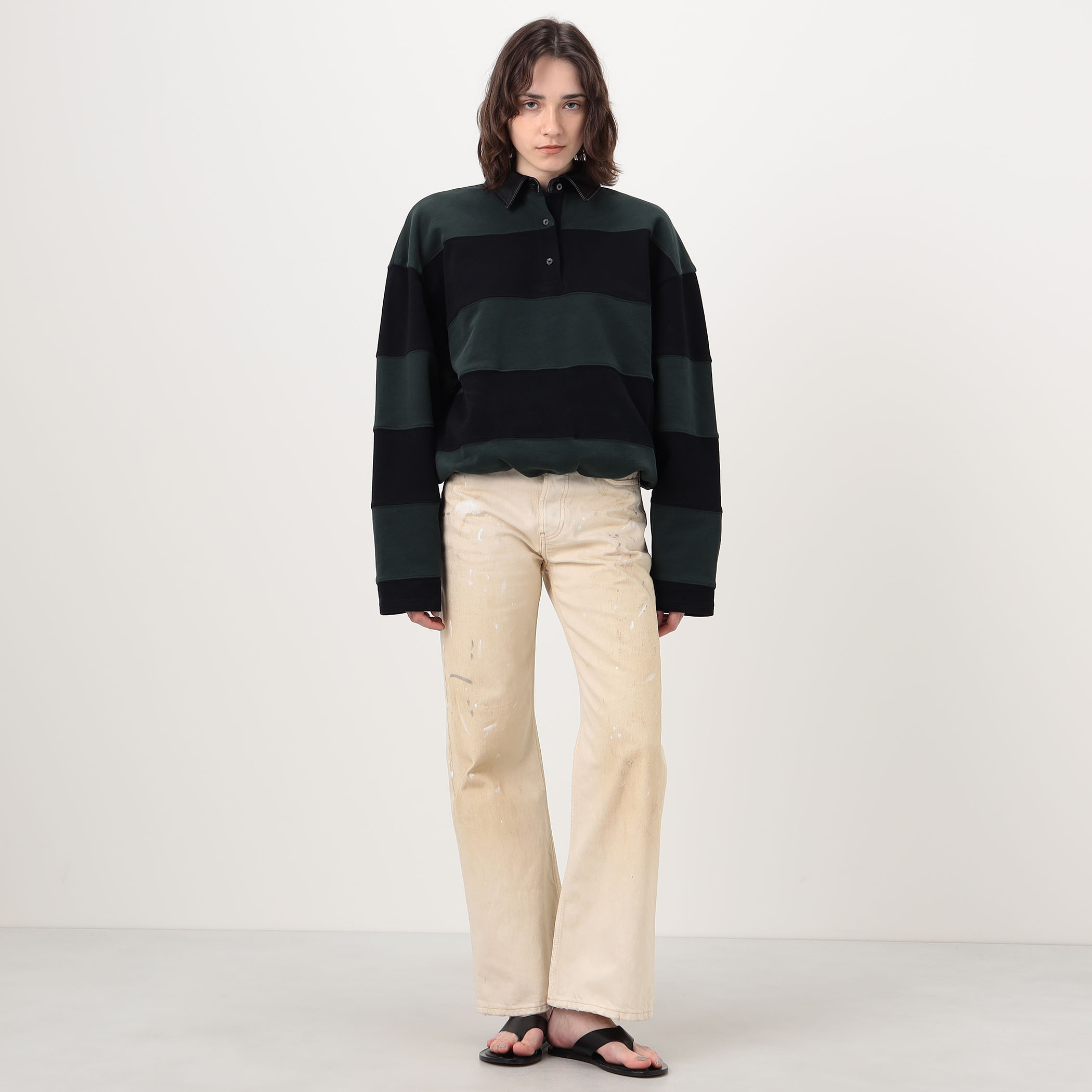 Acne Studios ボーダー ポロスウェット｜トゥモローランド 公式サイト
