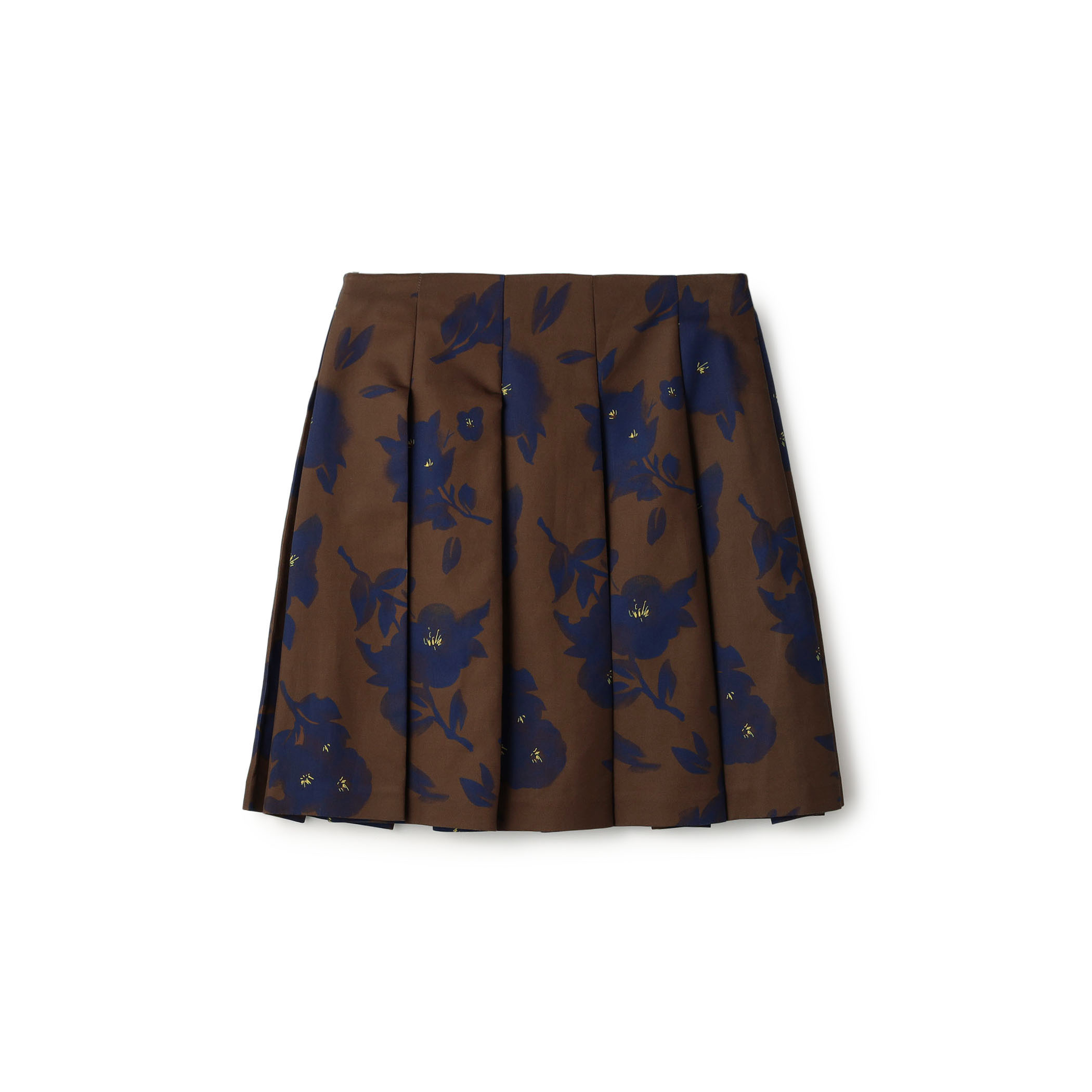 SHUSHU/TONG Patchwork Pleat SK コットンプリーツ フラワープリントスカート