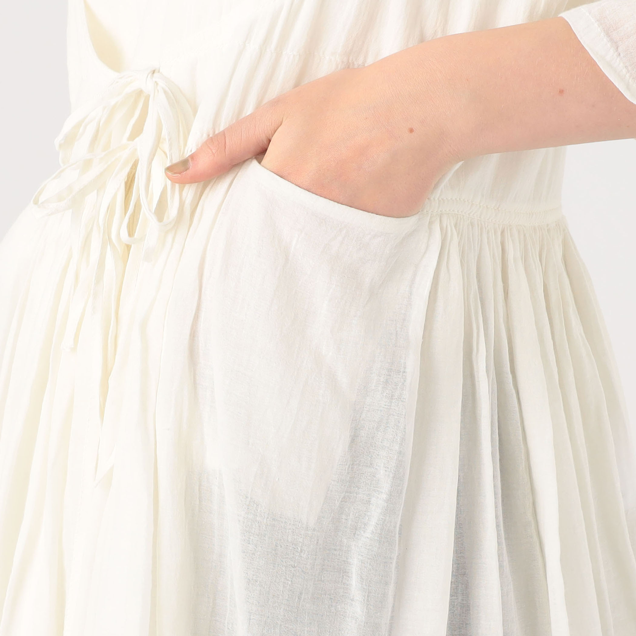 カディアンドコー　Khadi and Co NEELEM ギャザーチュニック Khadi and Co カディーアンドコー : MADRE(OFFWHITE) ギャザー