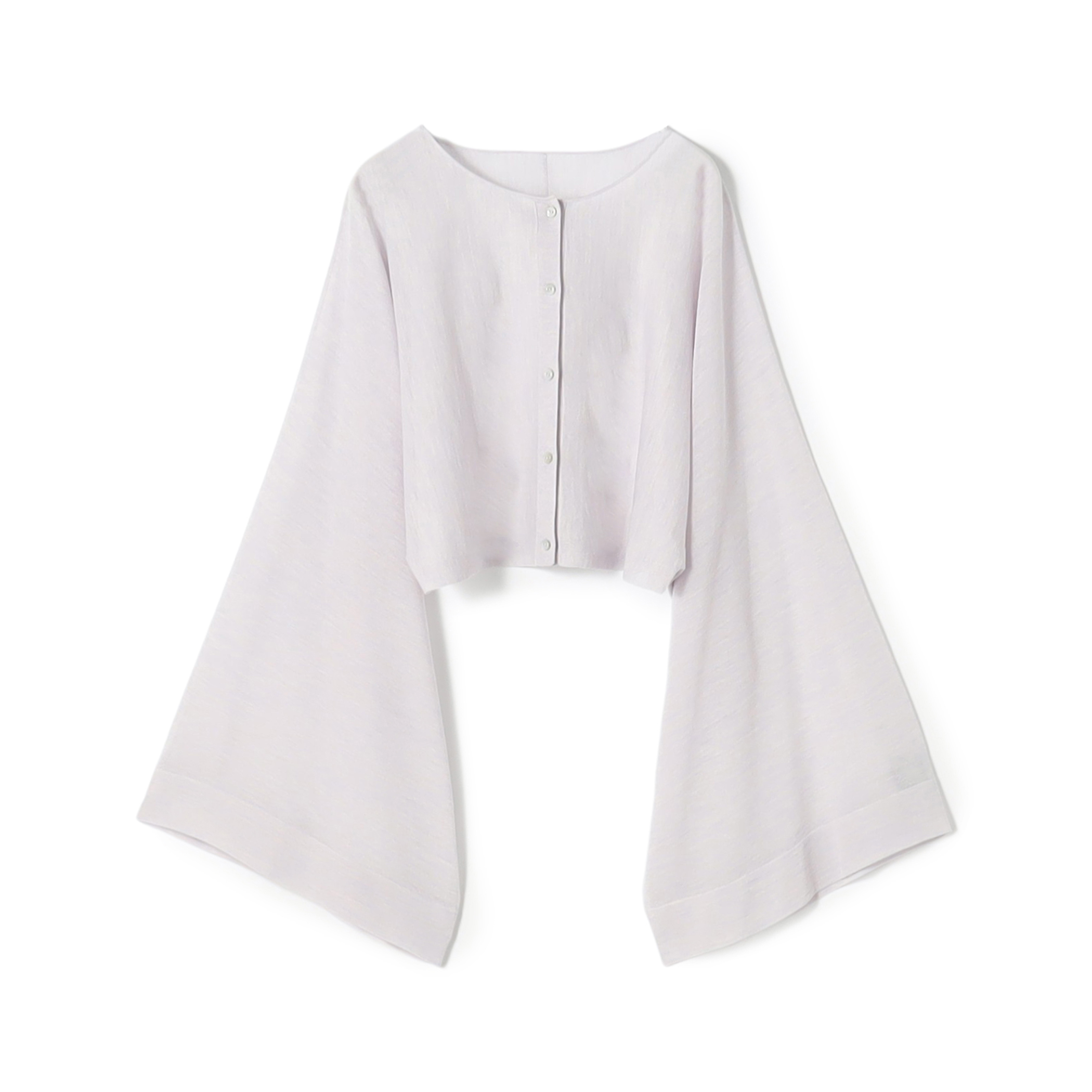 ハイツイストウールポリエステル クロップドショールカーディガン