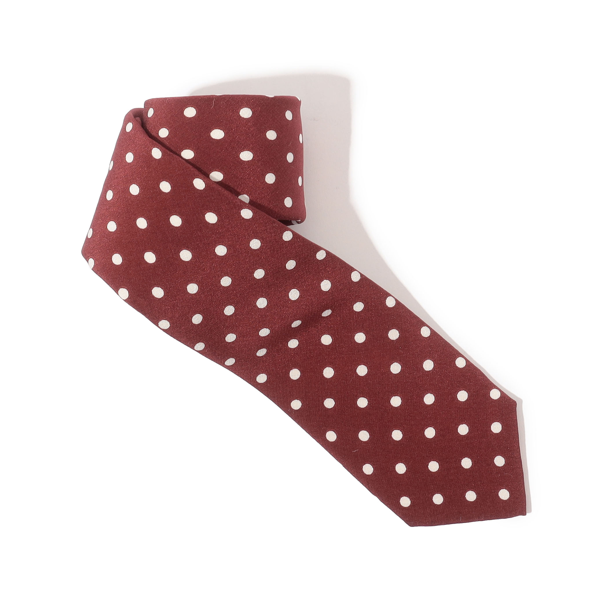 MAISON et VOYAGE シルクプリント 4mmドット ナロータイ