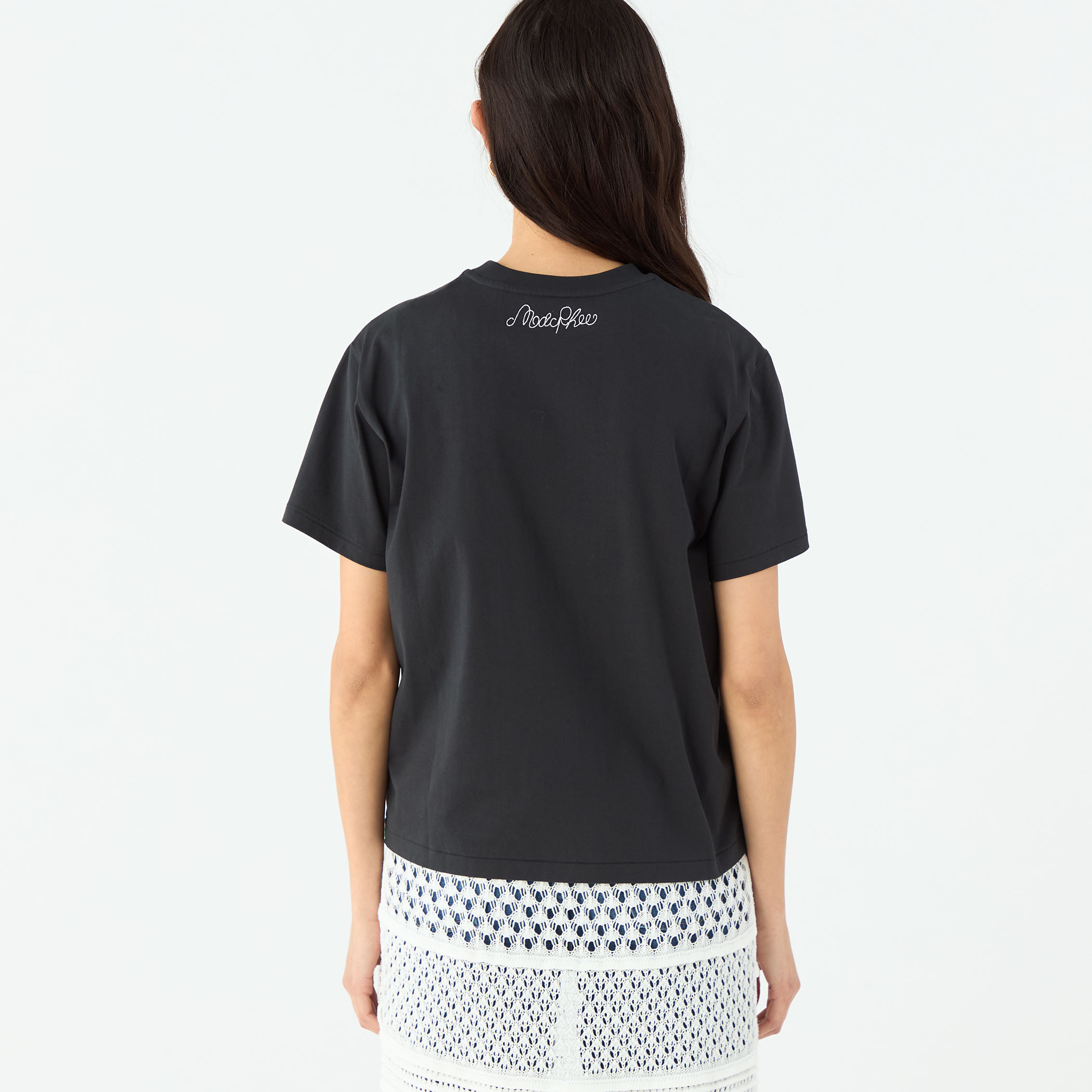 ENFOLD スーピマ天竺 フリルスリーブTシャツ ブラック　新品タグ付き STYLEMIXER | フリルスリーブカットトップ (Tシャツ・カットソー(長袖