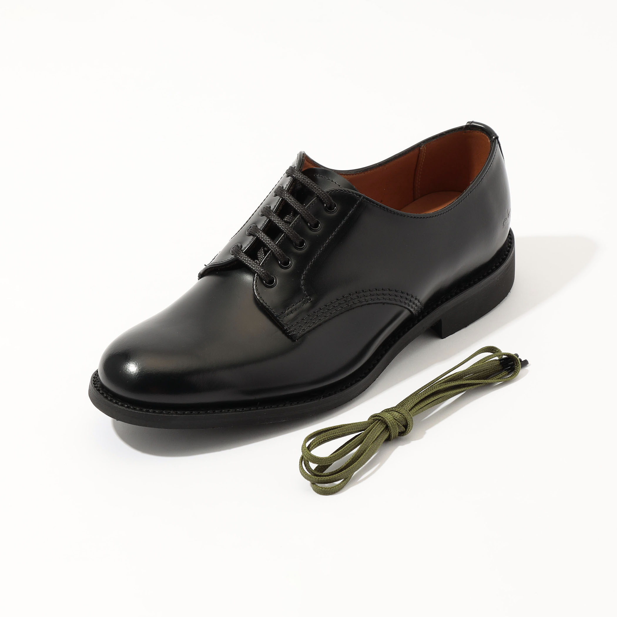 SANDERS ポリッシュドレザー プレーントゥシューズ