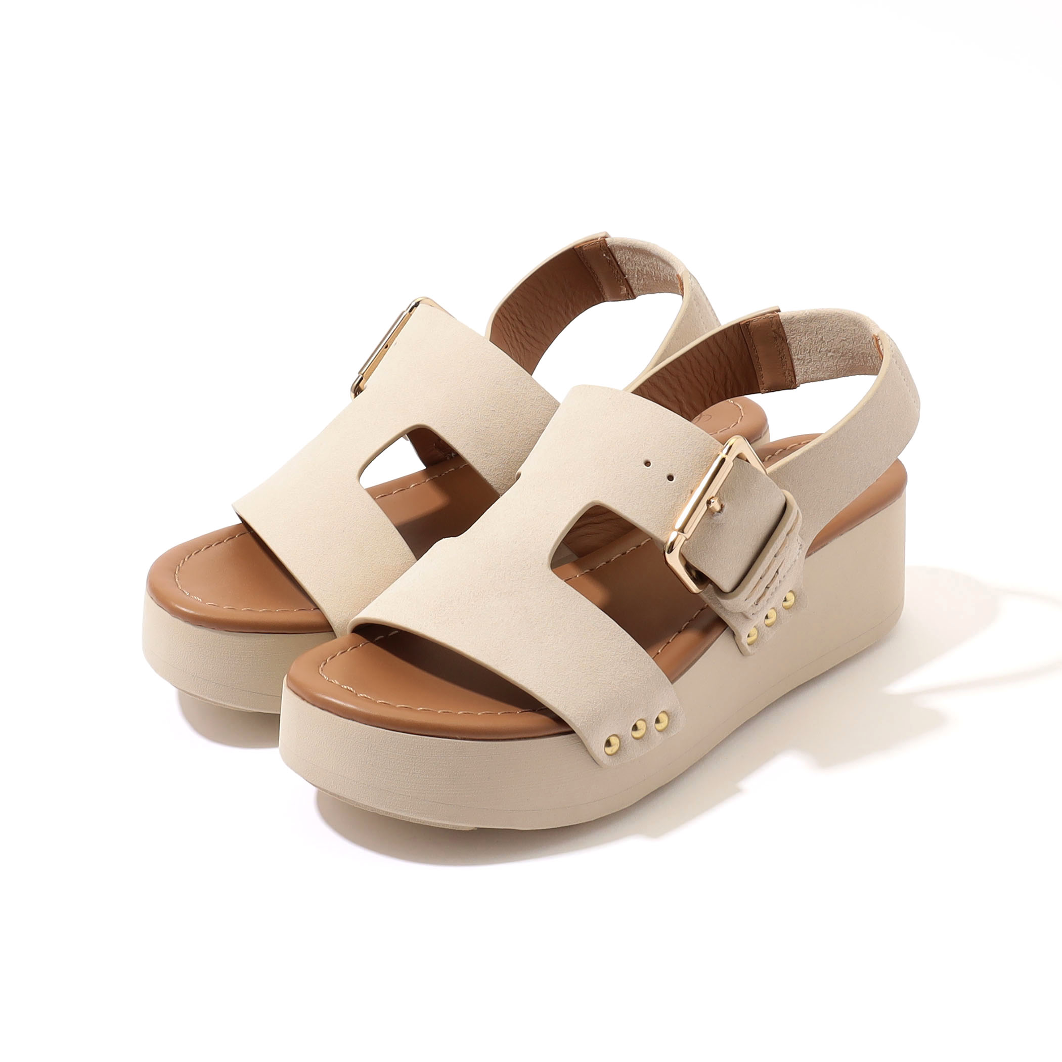 CLAIRE CHARLOTTE Sophie Suede バックストラップサンダル