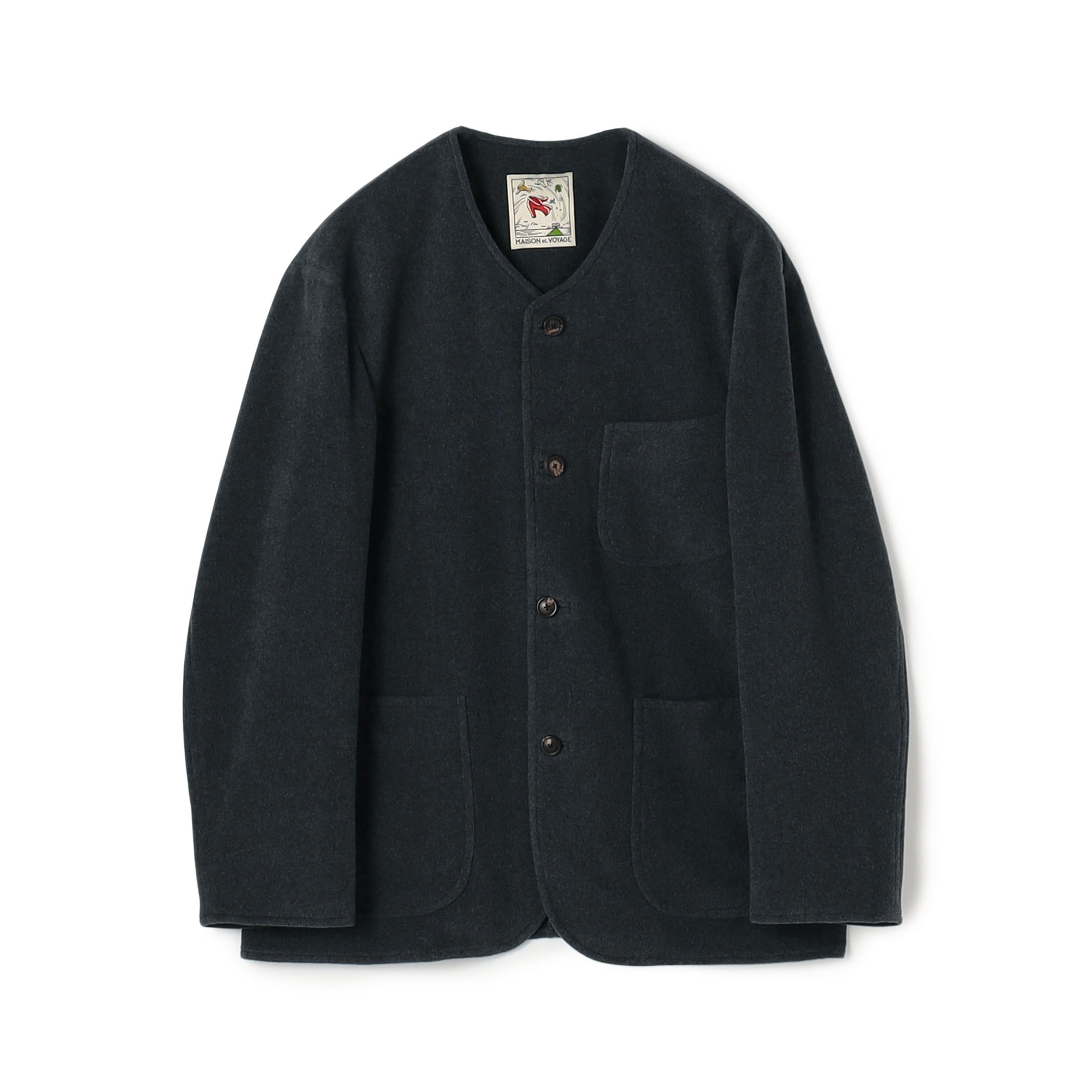 カシミヤモッサ カラーレスジャケット