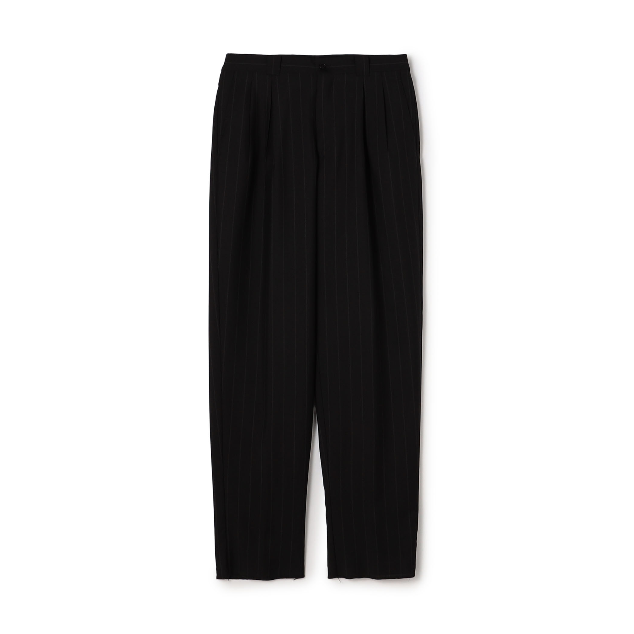ウールモヘア バレルシルエット2プリーツ スラックス