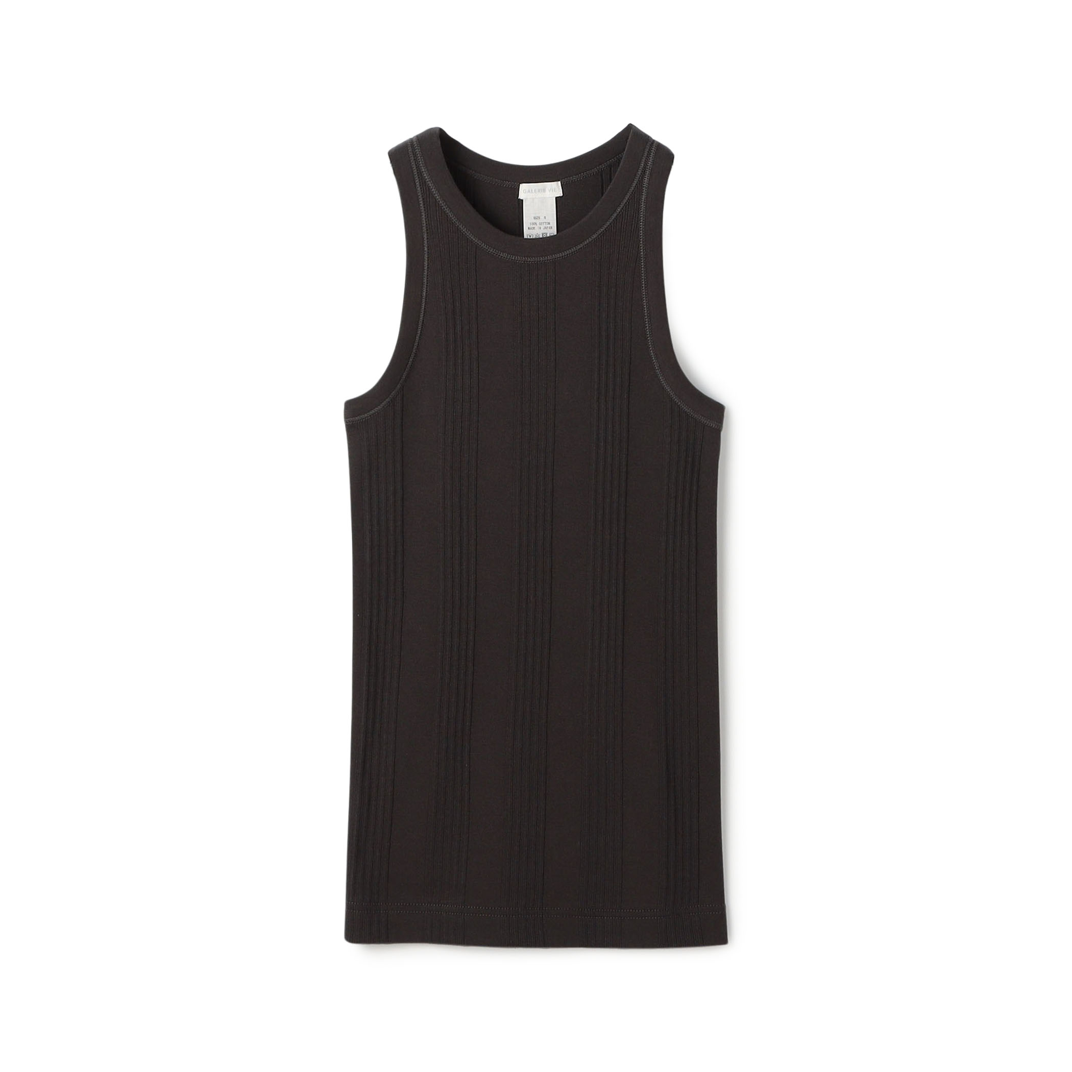 コットンランダムリブ アメリカンスリーブタンクトップ