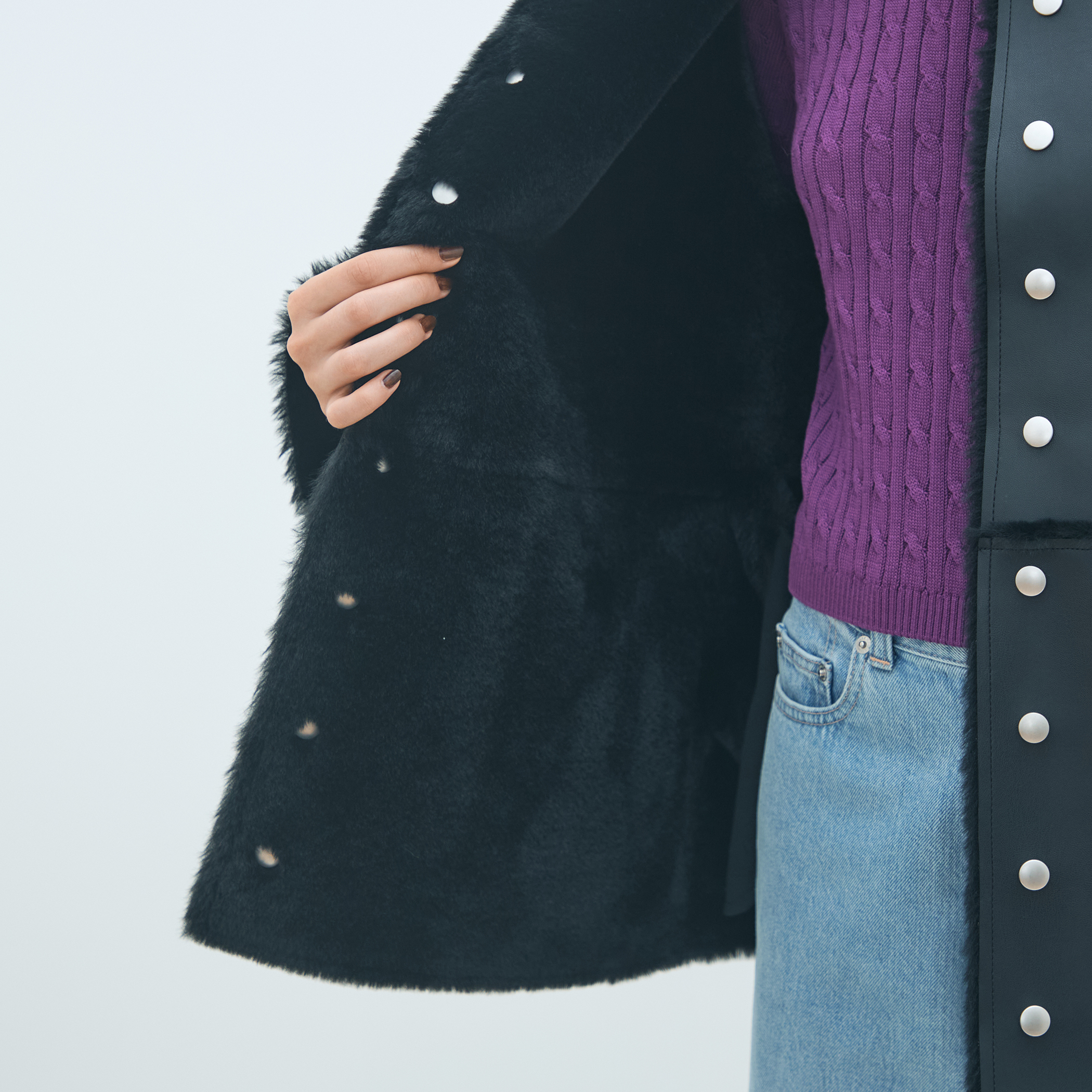 ムートンリバーシブルショートコート フェイクムートン リバーシブルショートコート