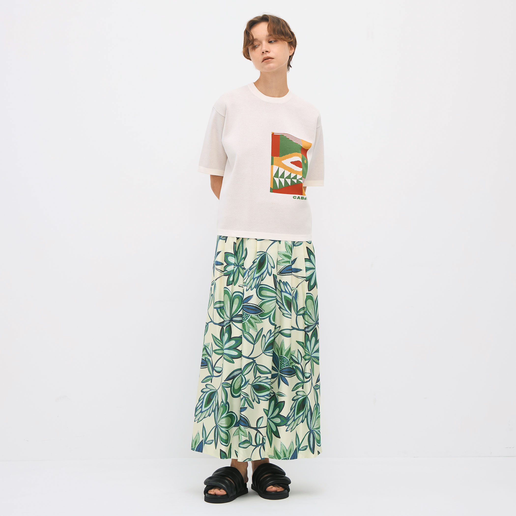 シルクツイル COLETTEフラワープリントスカート