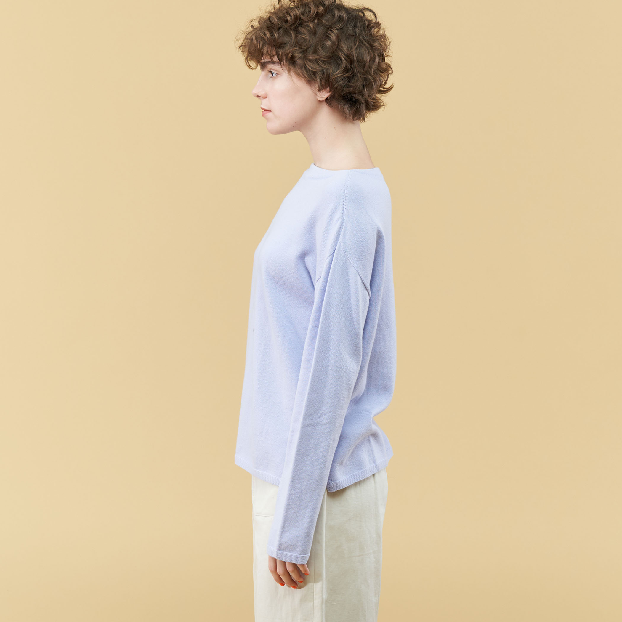GALERIE VIE メルトンコンビ やすかっ ボートネックプルオーバー 