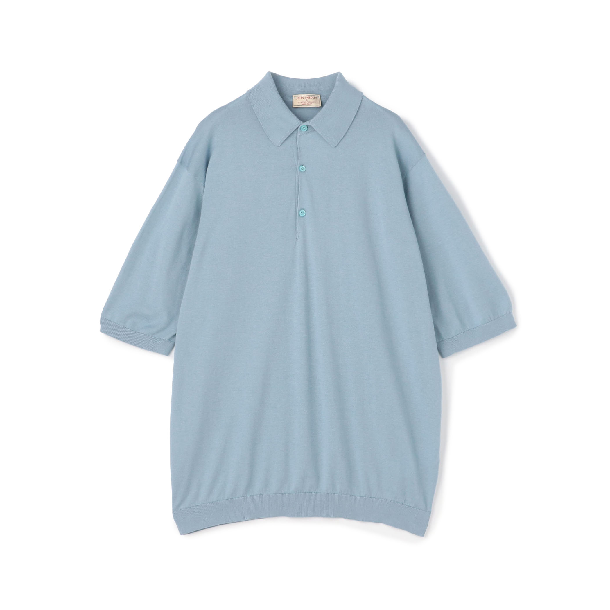 【WEB先行予約・別注】JOHN SMEDLEY コットン ポロカラーニット