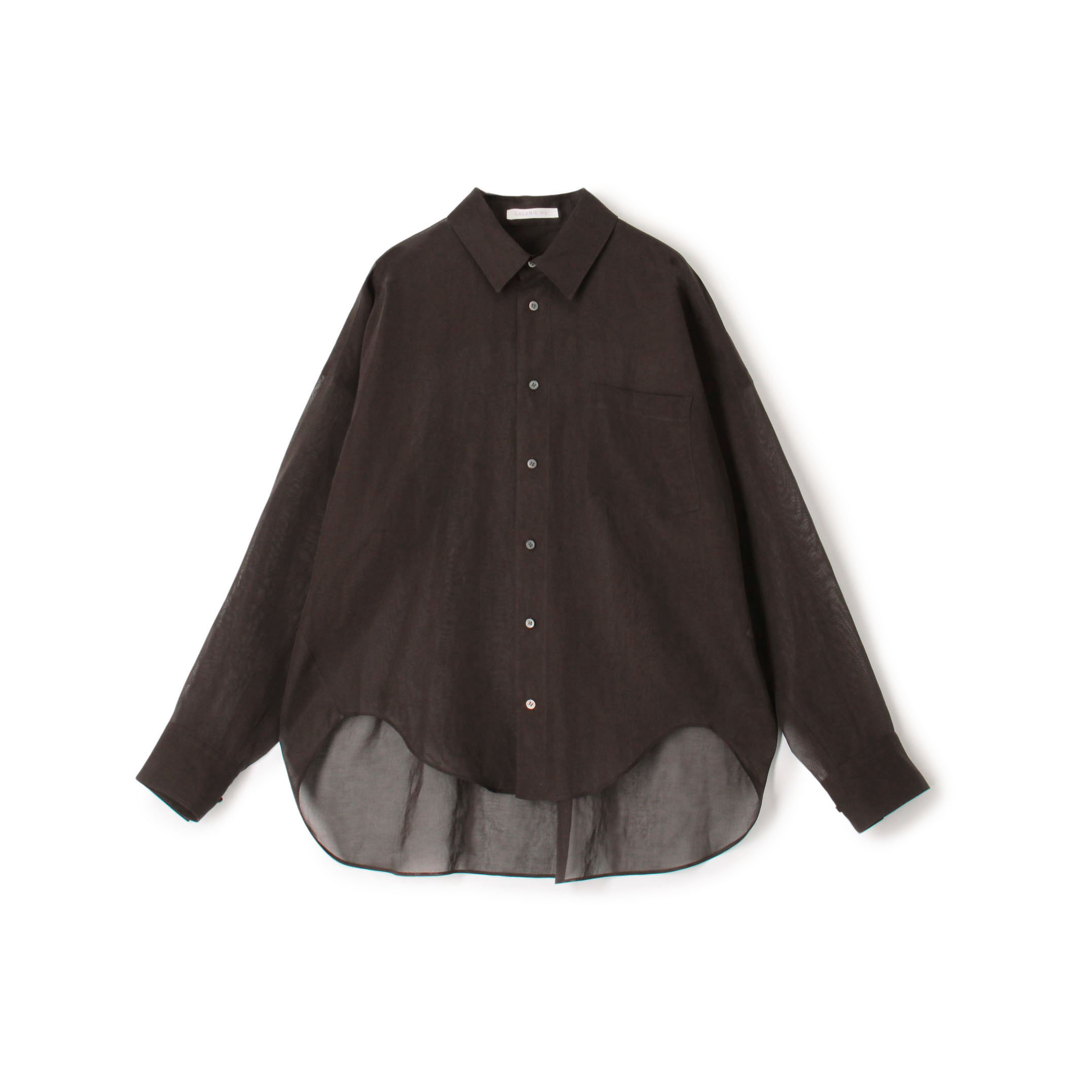 コットンボイルワッシャー ドロップショルダーシャツ