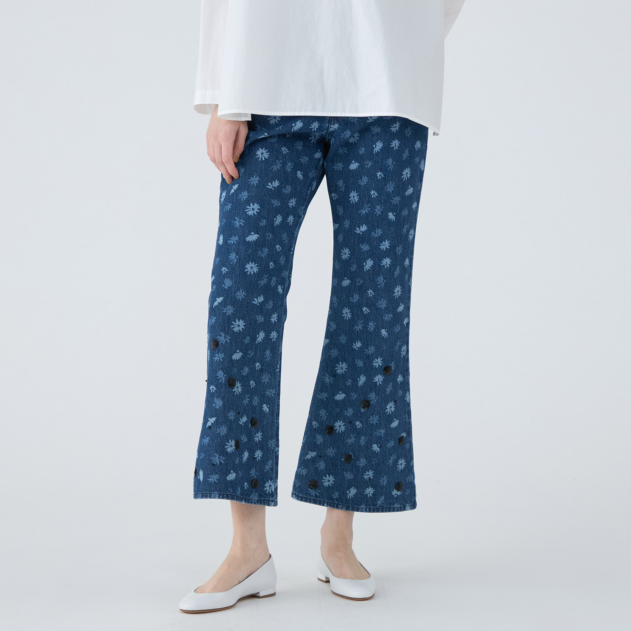 ☆美品☆MACPHEE クレマチスプリント フレアパンツ レディース
