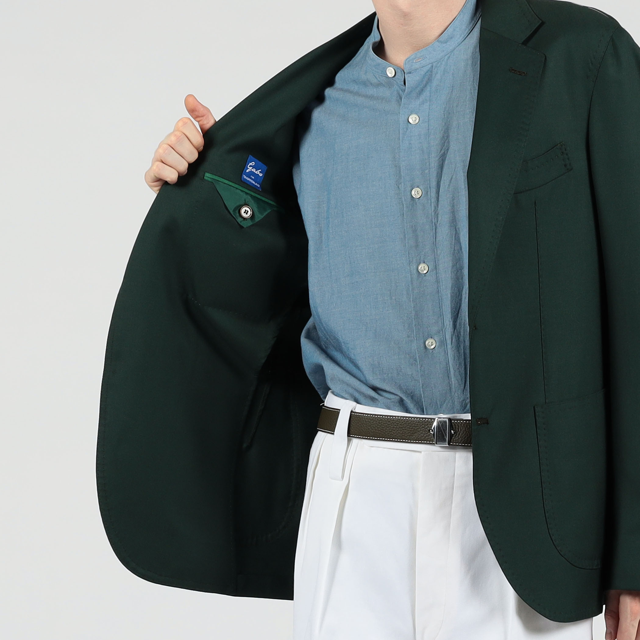 GABO ウールシルク シングルブレステッド2Bジャケット
