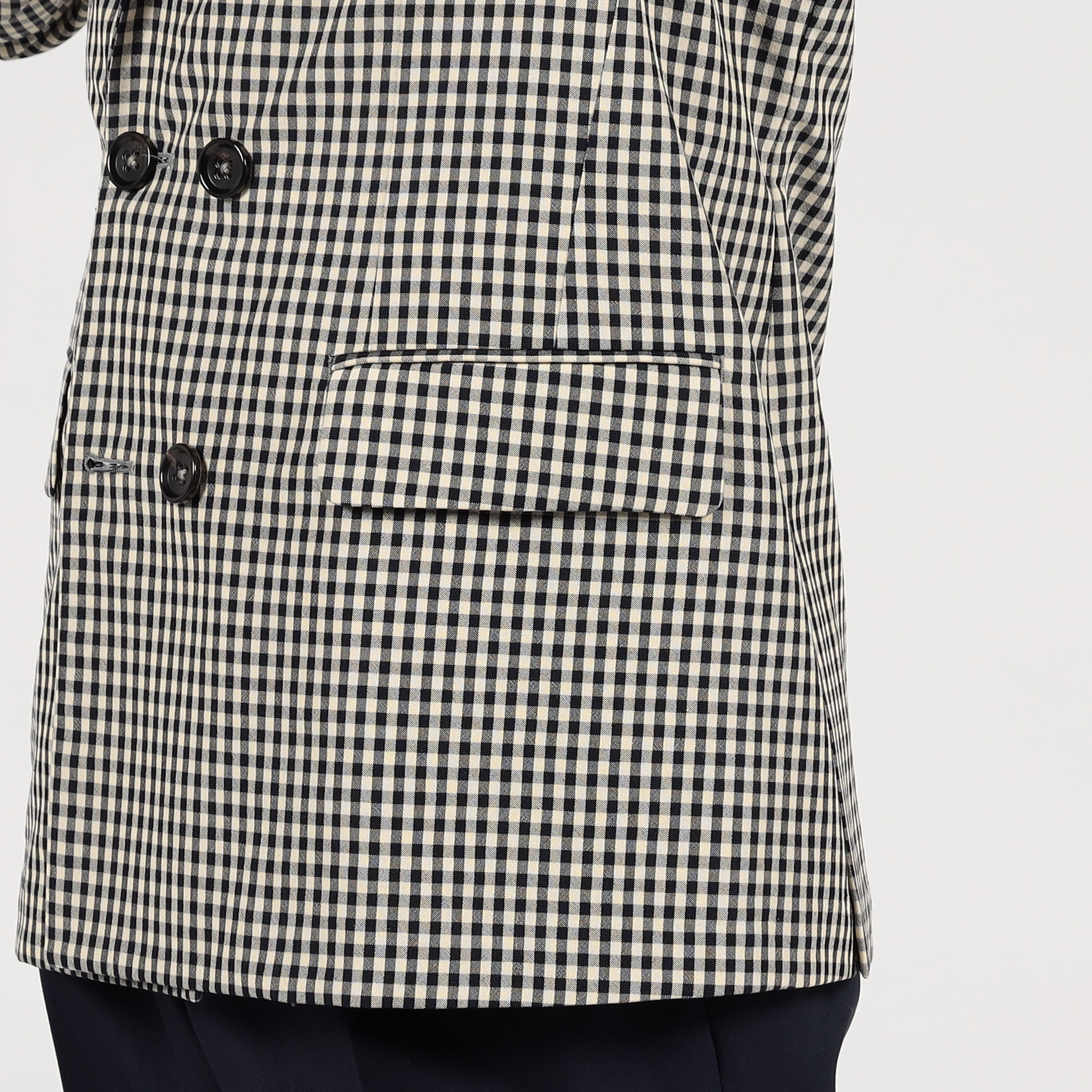 TOMORROWLAND PILGRIM シルクカシミア ギンガムチェック ダブルブレス