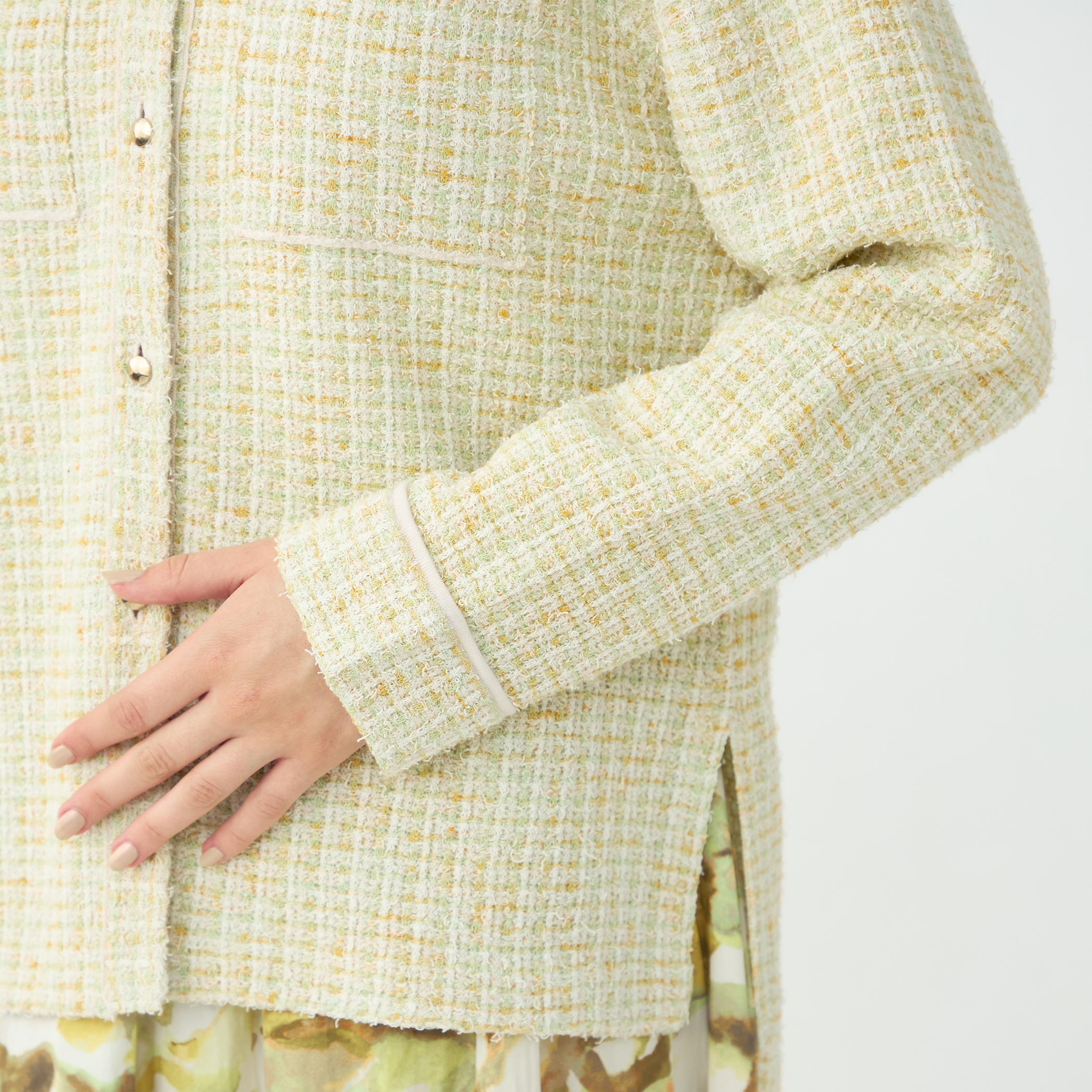 ミックスツイード シャツブルゾン｜トゥモローランド 公式通販