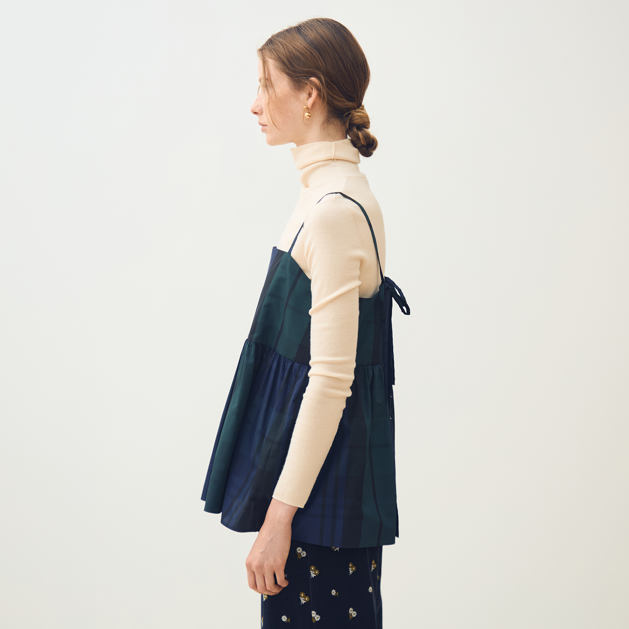 シルクタフタチェック キャミソールトップス｜トゥモローランド 公式通販