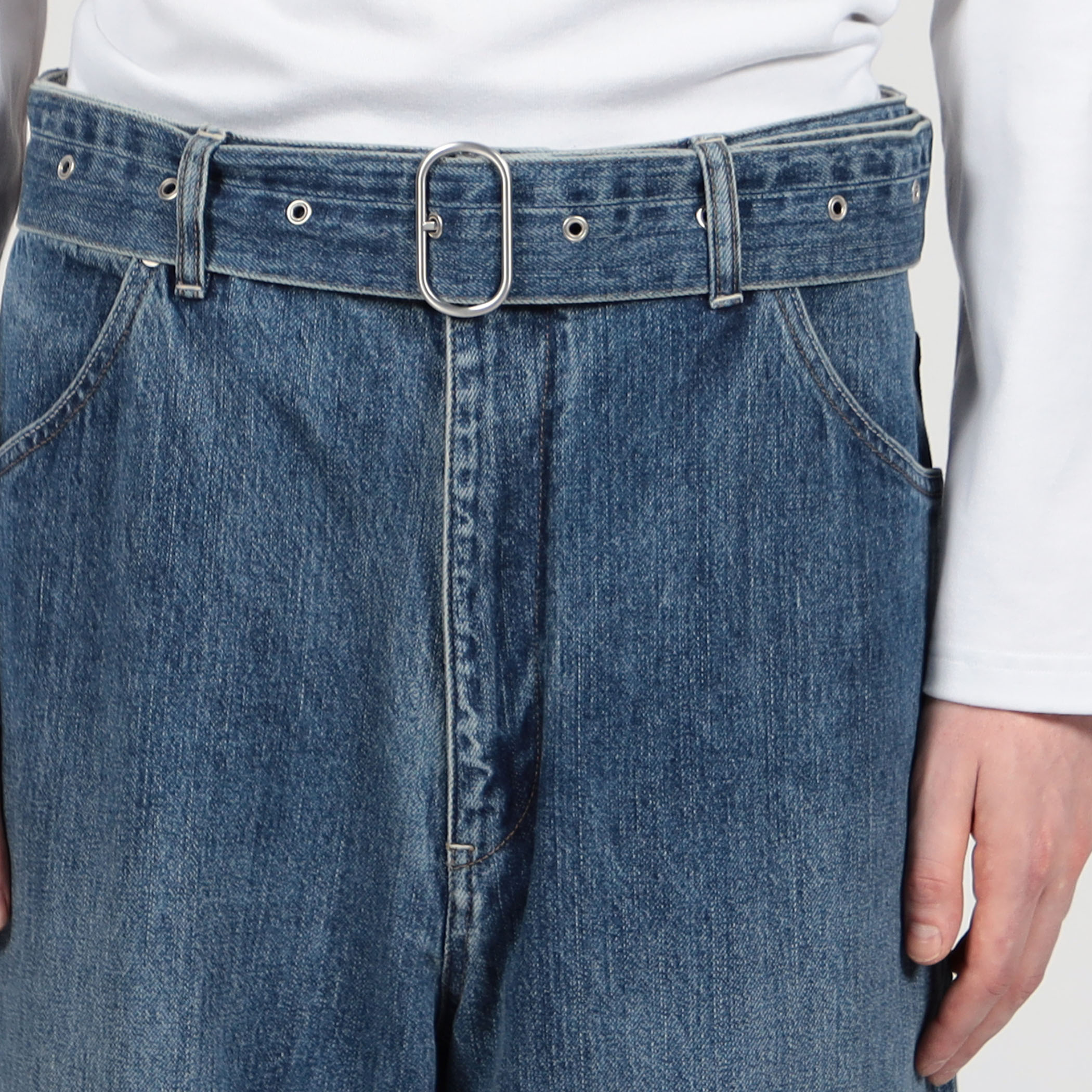○JIL SANDER DENIM TROUSERS ベルテッドデニム