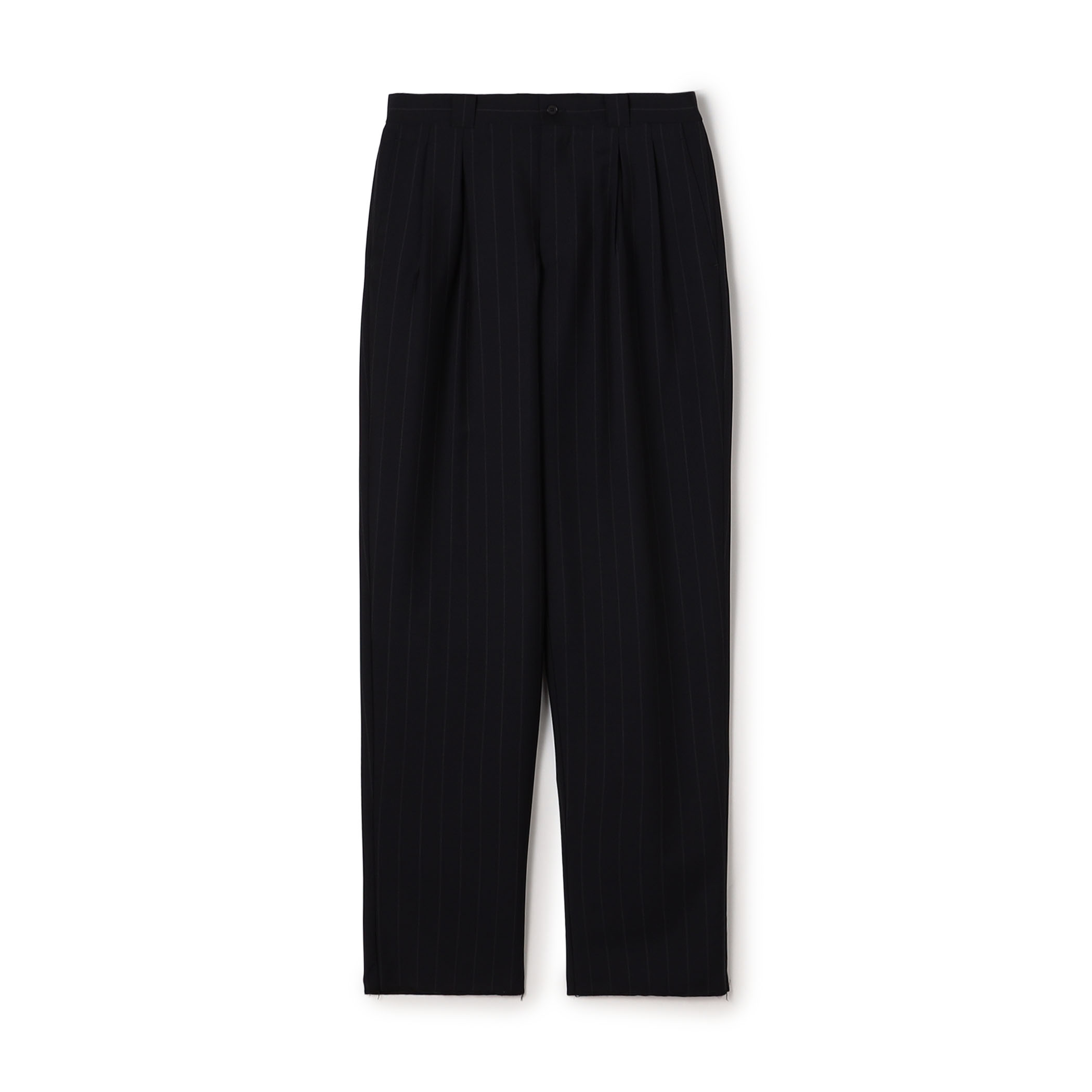 ウールモヘア バレルシルエット2プリーツ スラックス