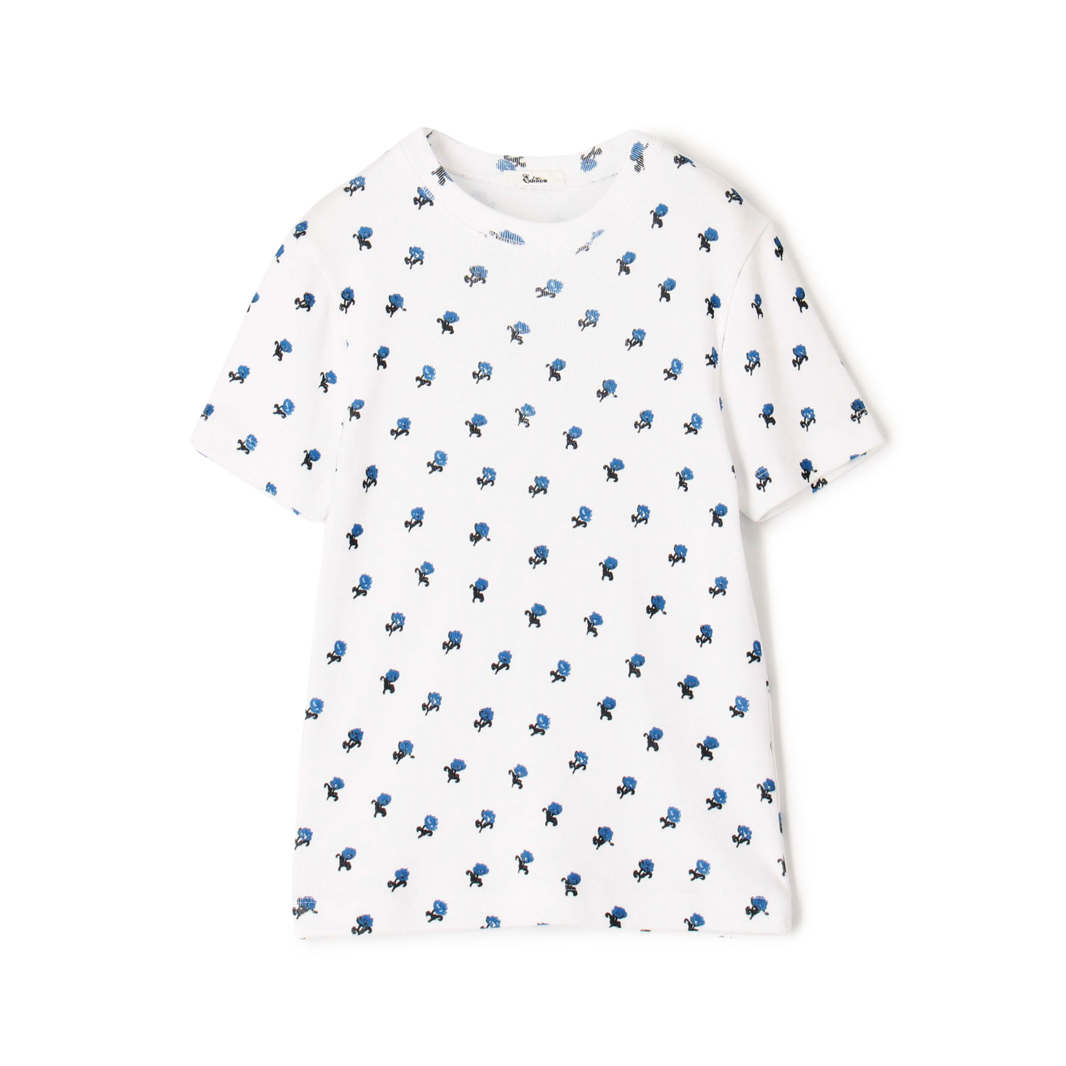コットンモダールフライス フラワープリント Tシャツ