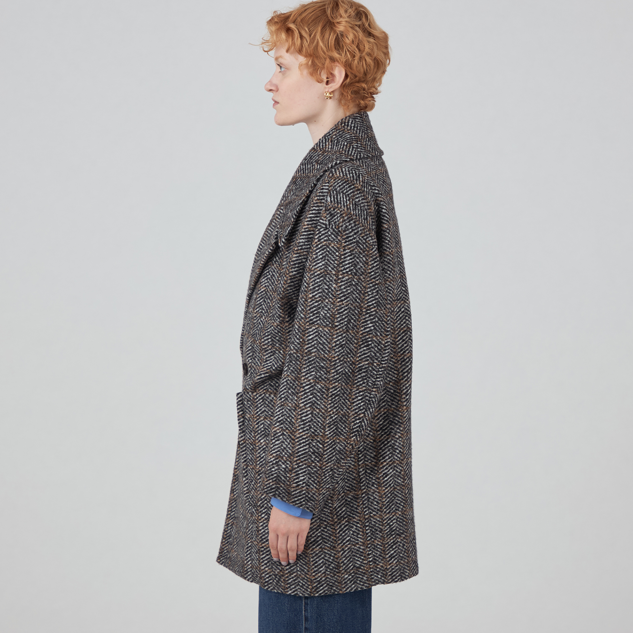 SNIDEL ダブルブレスト ヘリンボーンコート へリンボンスライバー ダブルブレストコート （ダッフルコート