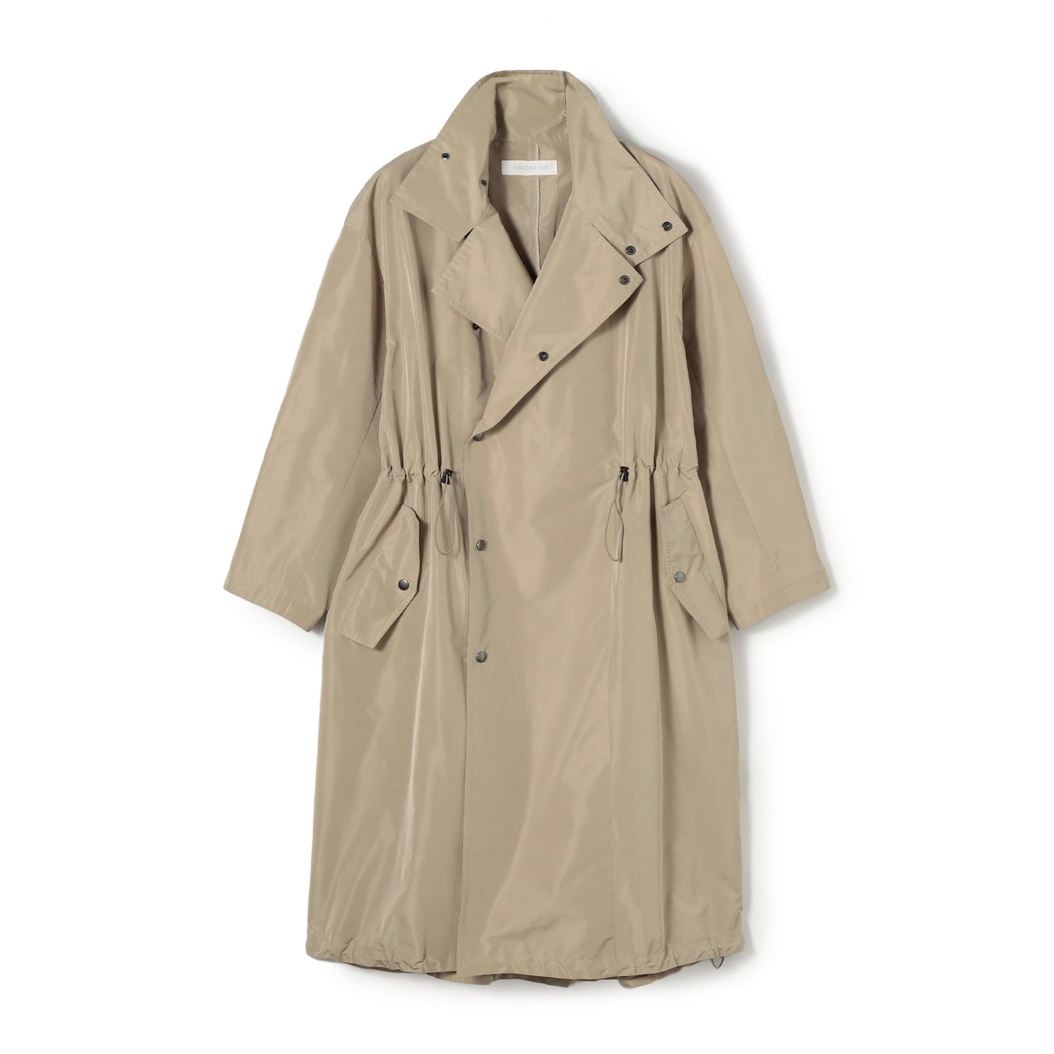 メモリータフタ スタンドカラートレンチコート