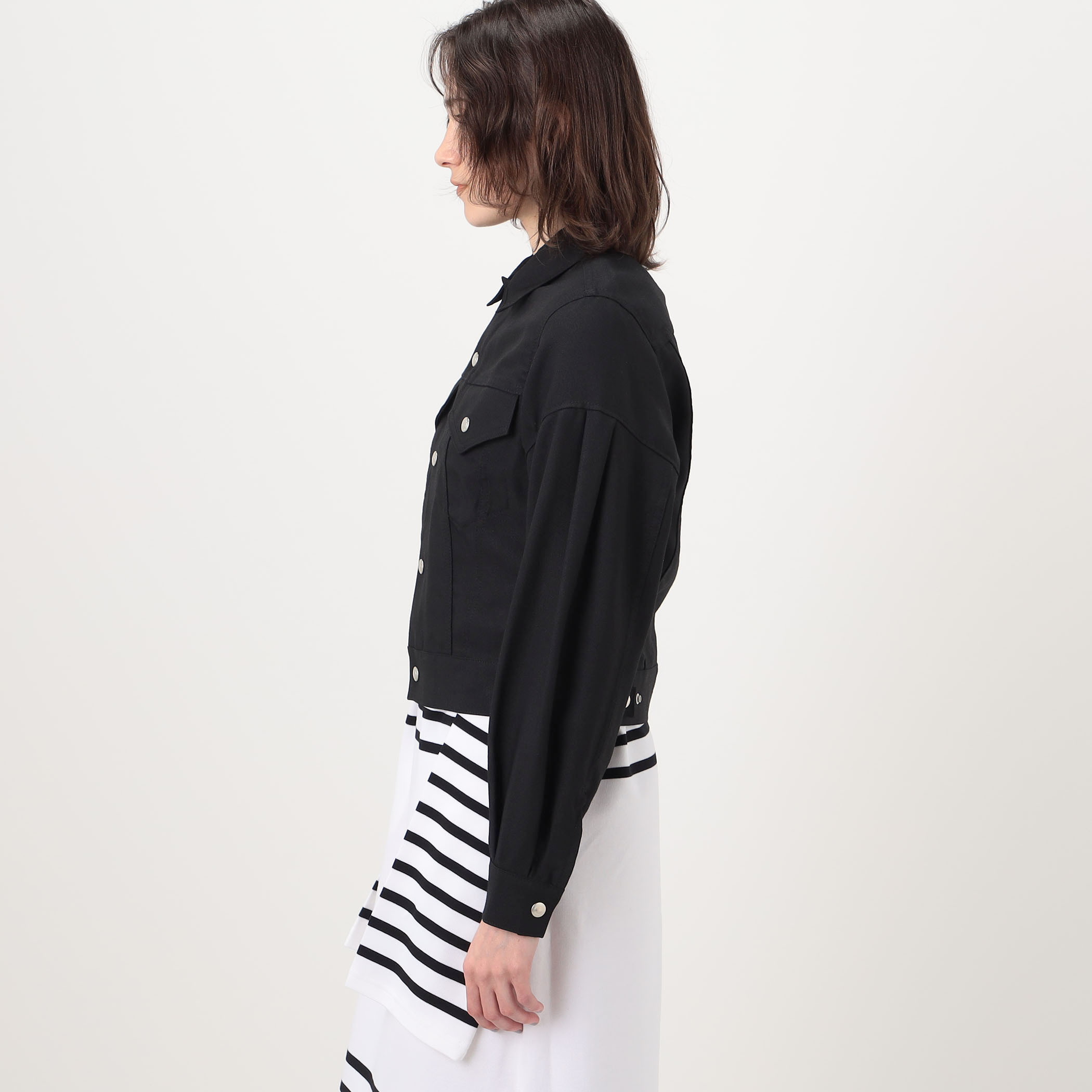 HYKE OXFORD BALLOON SLEEVE JACKET バルーンスリーブジャケット