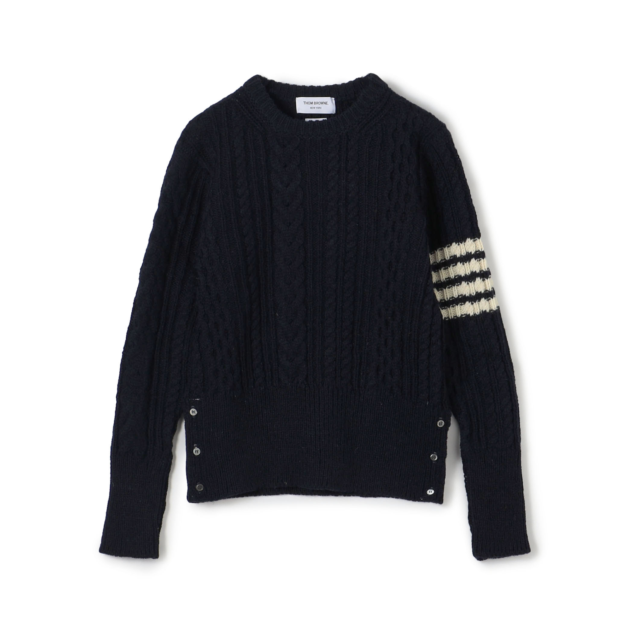 ●THOM BROWNE ARAN CABLE STITCH PULLOVER