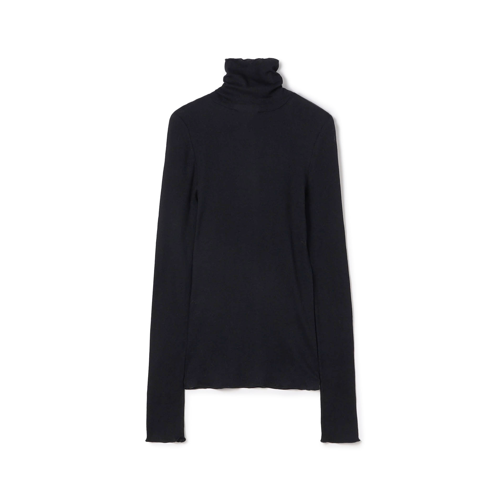 コットンシルクリブ タートルネックプルオーバー