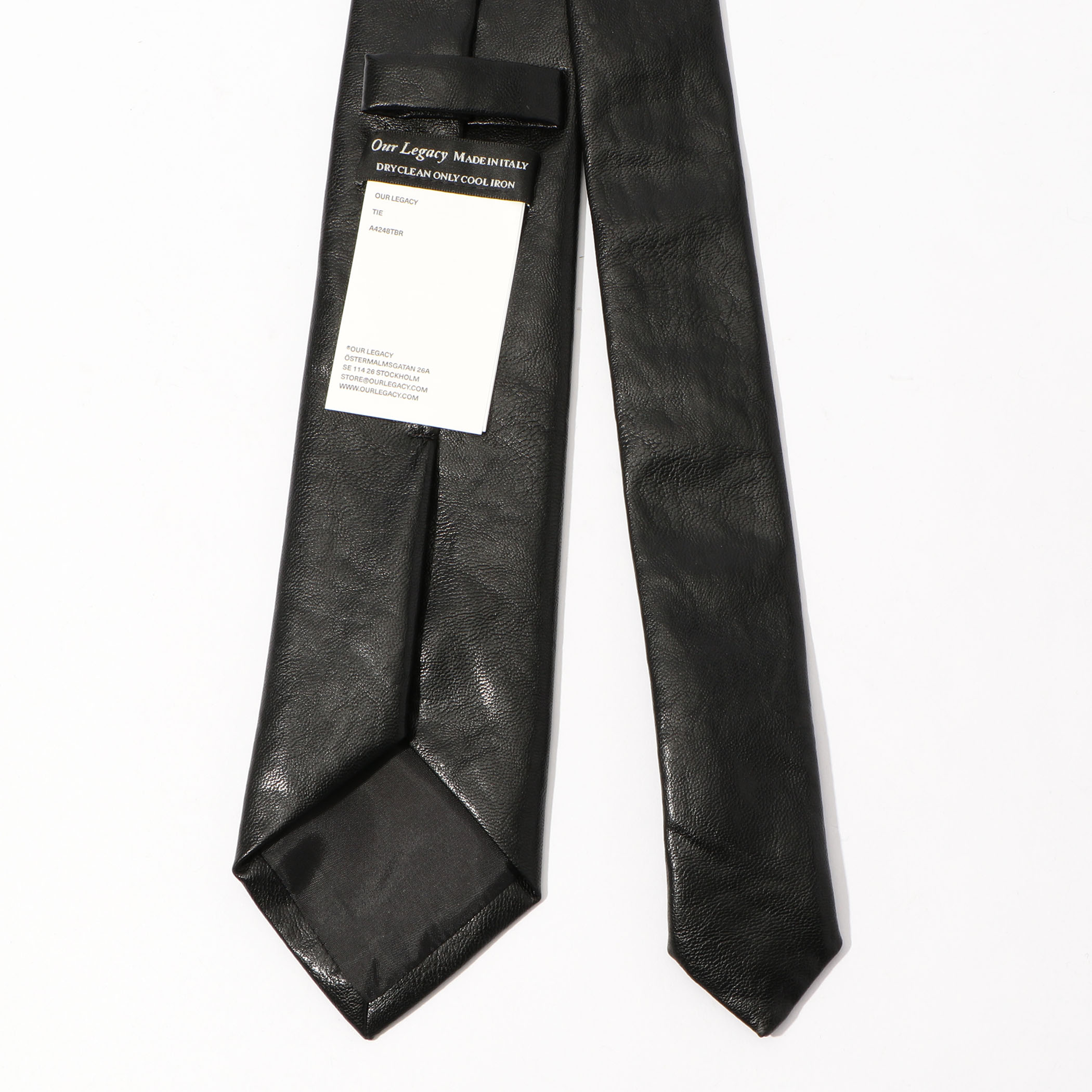 Our Legacy ブラックレザー ネクタイ A4244TBR TIE | OUR LEGACY(アワーレガシー) / ファッション雑貨 ネクタイ