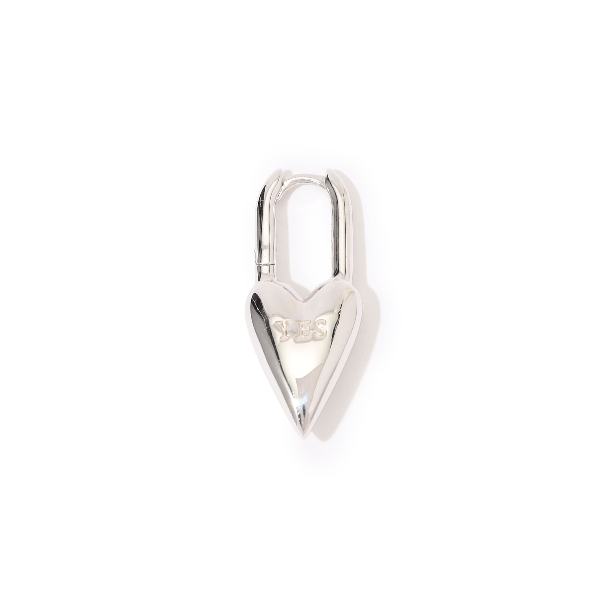 avgvst Yes-No Heart Lock シルバー 片耳ピアス