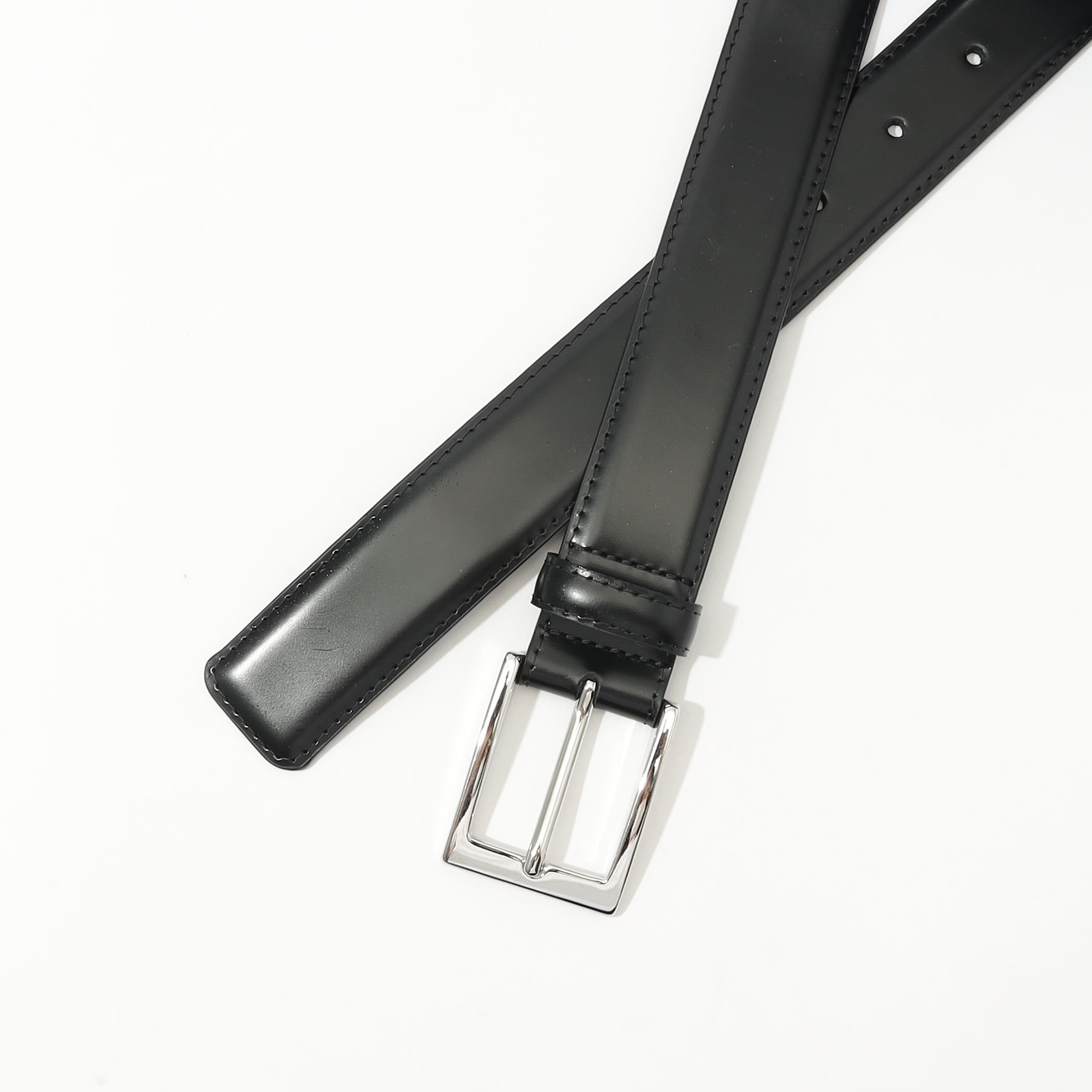 Edition別注 MAISON BOINET box leather belt 別注】MAISON BOINET box narrow leather belt