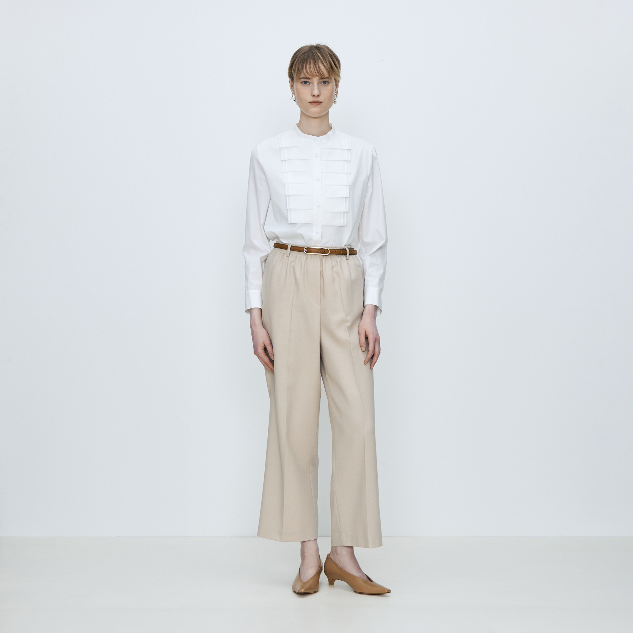 WEB先行予約】コンパクトブロード タックボザムシブラウス