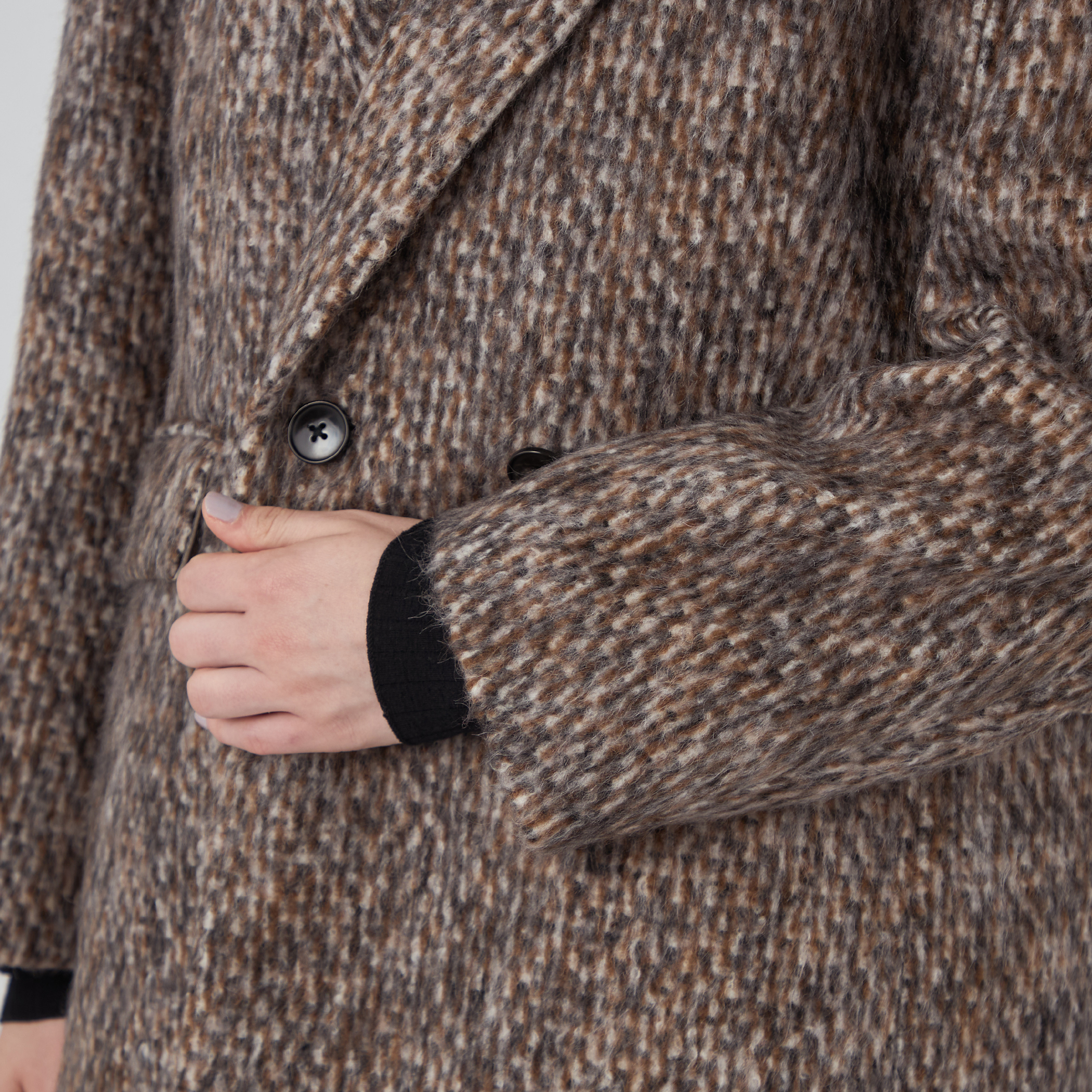 美品 トゥモローランド モヘヤミックスシャギーダブルブレストジャケット 34 モヘヤミックスシャギー ダブルブレストジャケット｜トゥモローランド