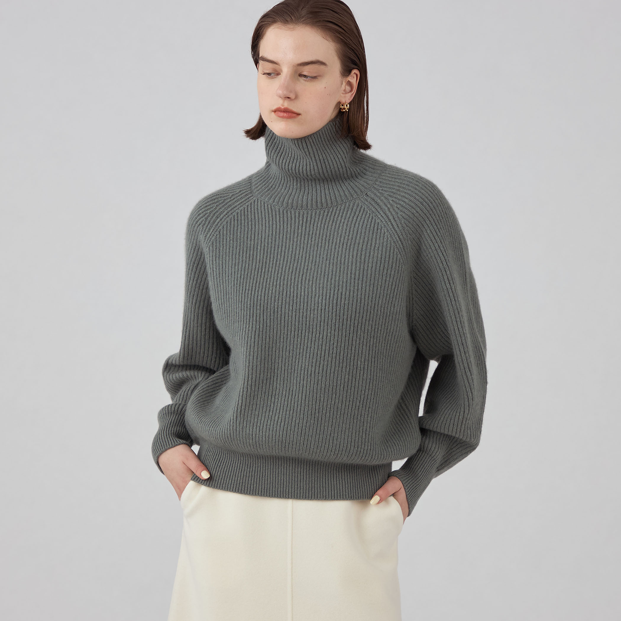 TOMORROWLAND ウールカシミヤ ハイネックプルオーバー S グレー セール】 ウールカシミヤ ハイネックプルオーバー （ニット・セーター