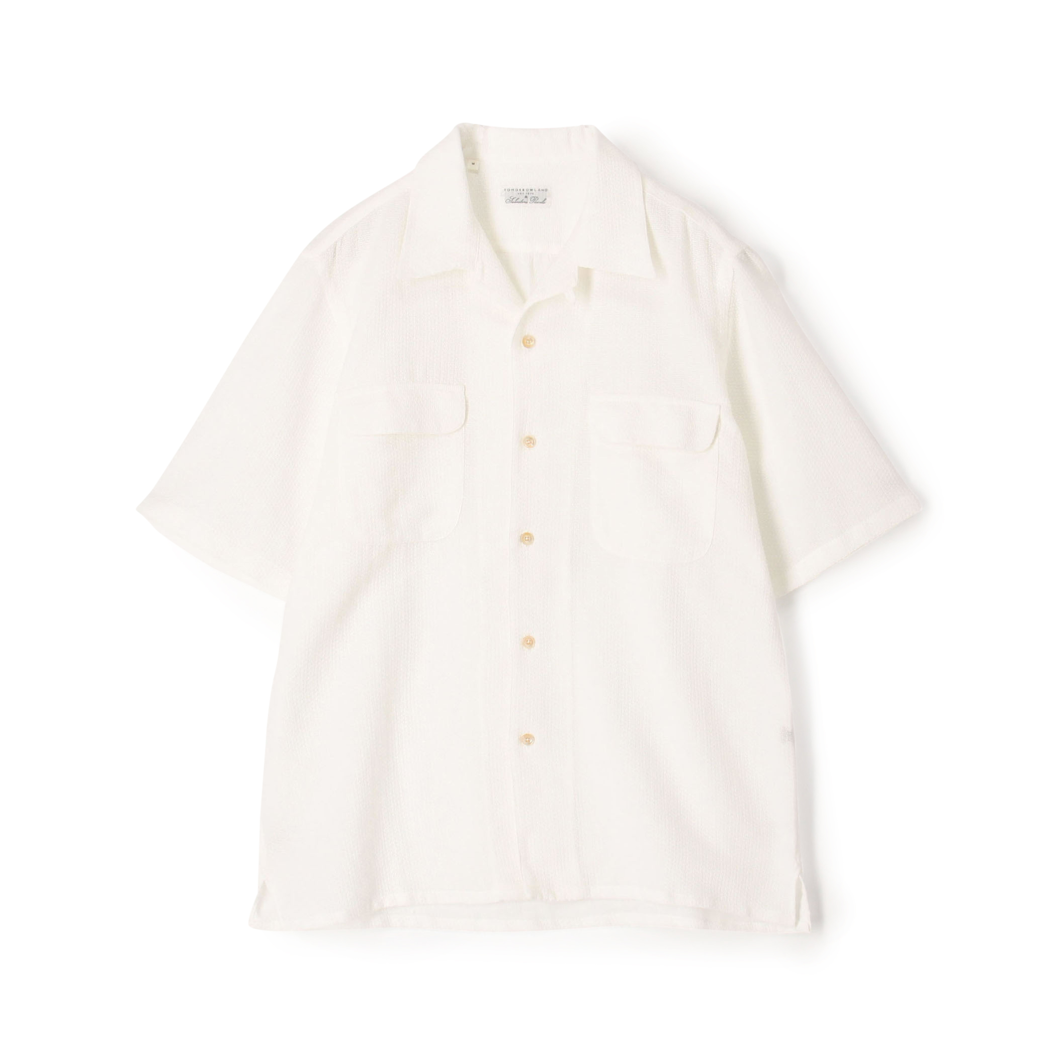 【別注】Salbatore Piccolo BRYAN コットンメッシュ ダブルポケットオープンカラー ハーフスリーブシャツ