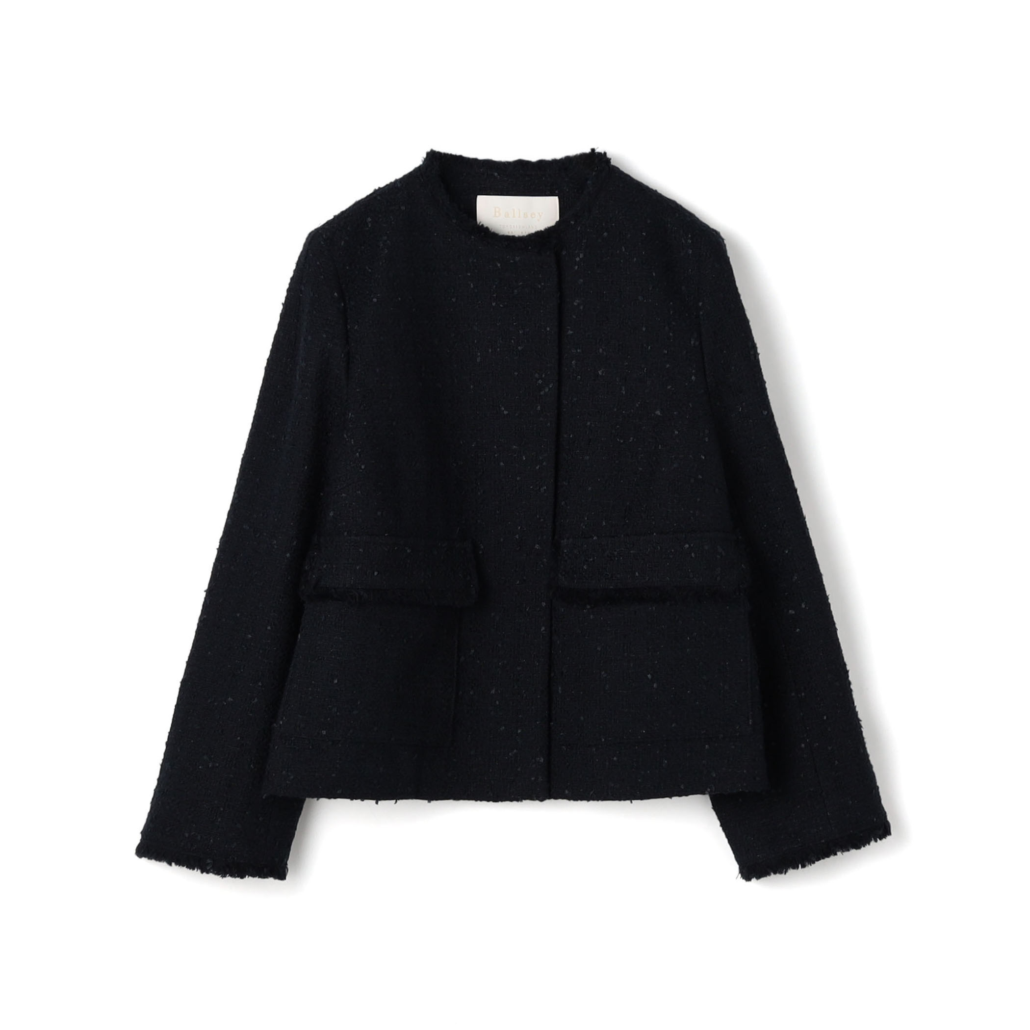 コットンスラブツイード セミダブルクルーネックジャケット