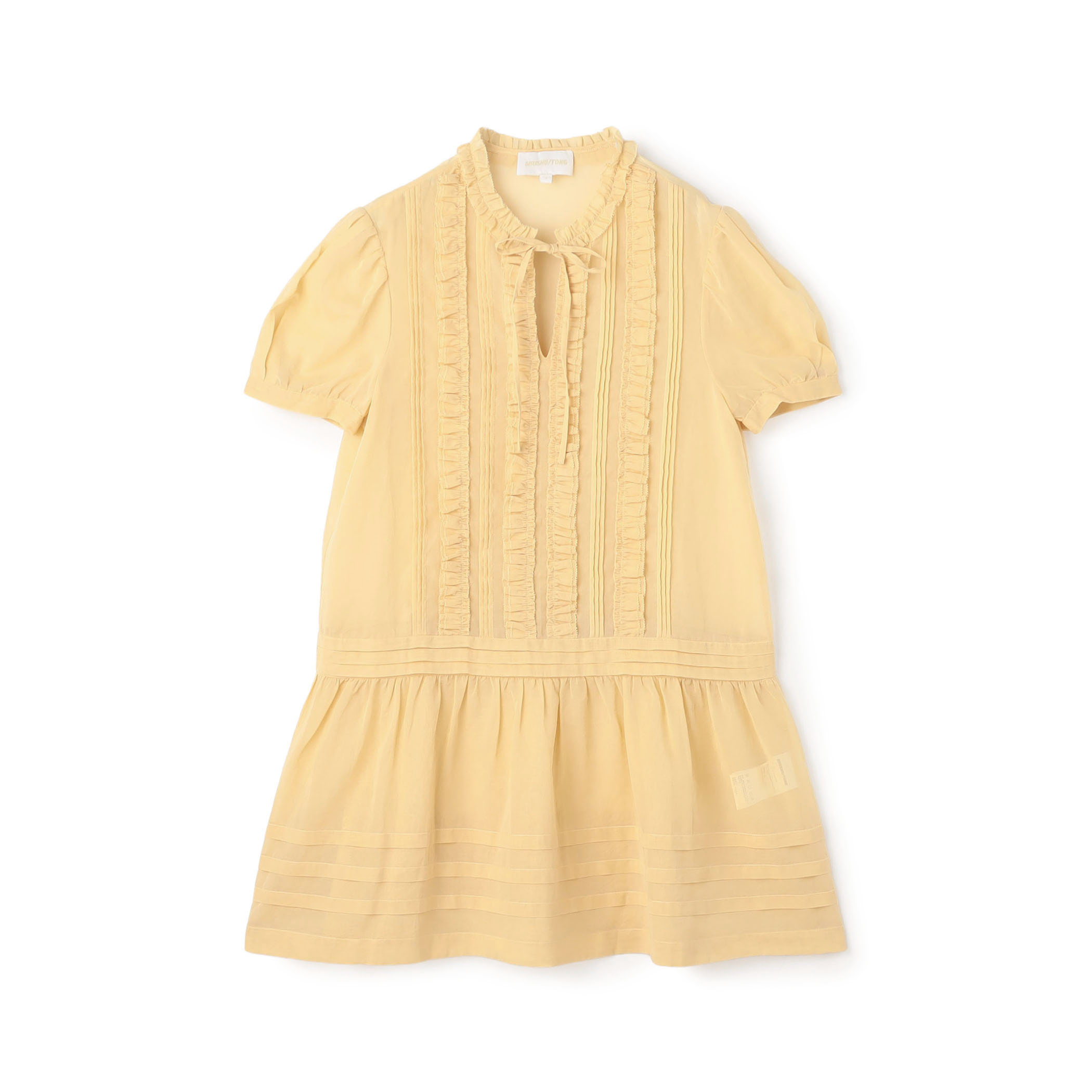 SHUSHU/TONG Lace Puff Sleeve OP コットン ミニワンピース