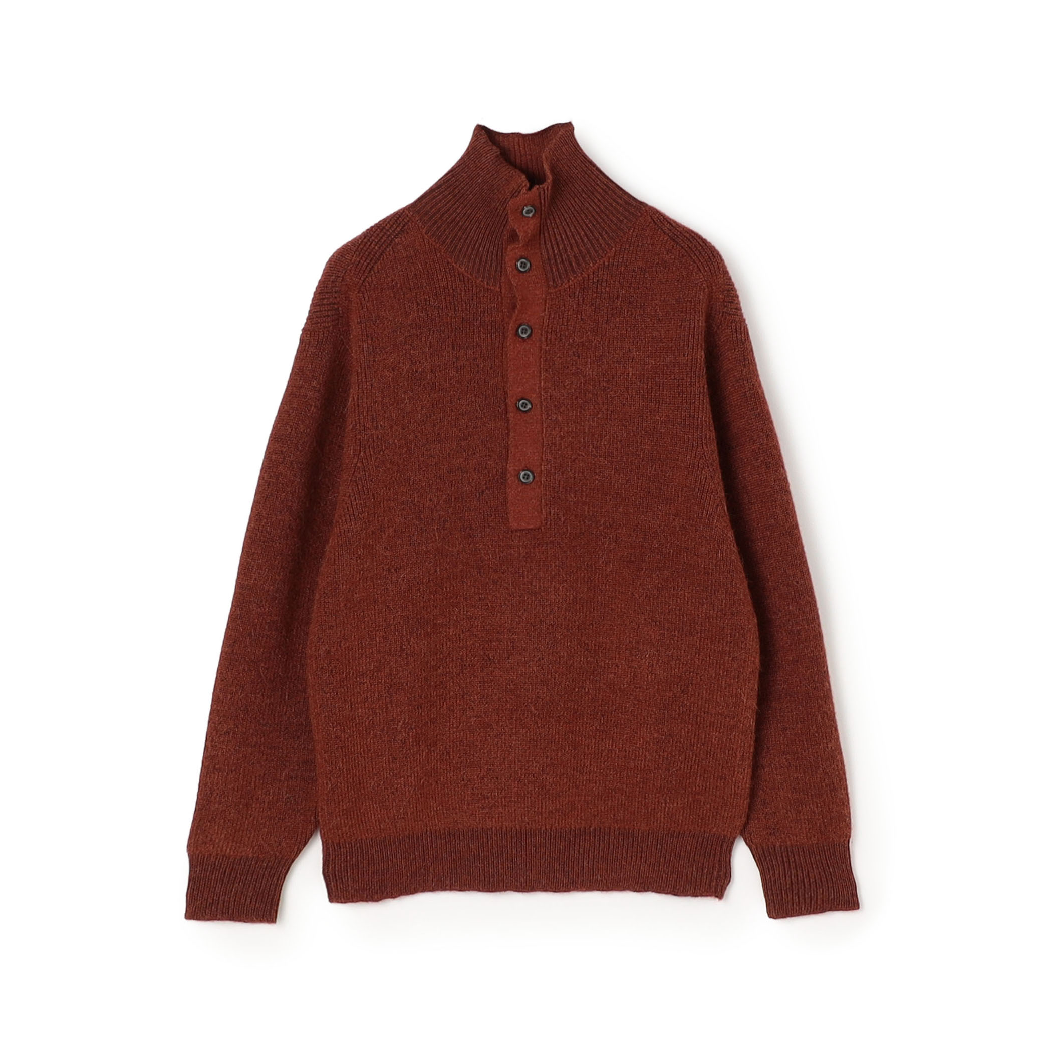 【WEB先行予約】TOMORROWLAND tricot アルパカ 片畦 スタンドネックポロニット