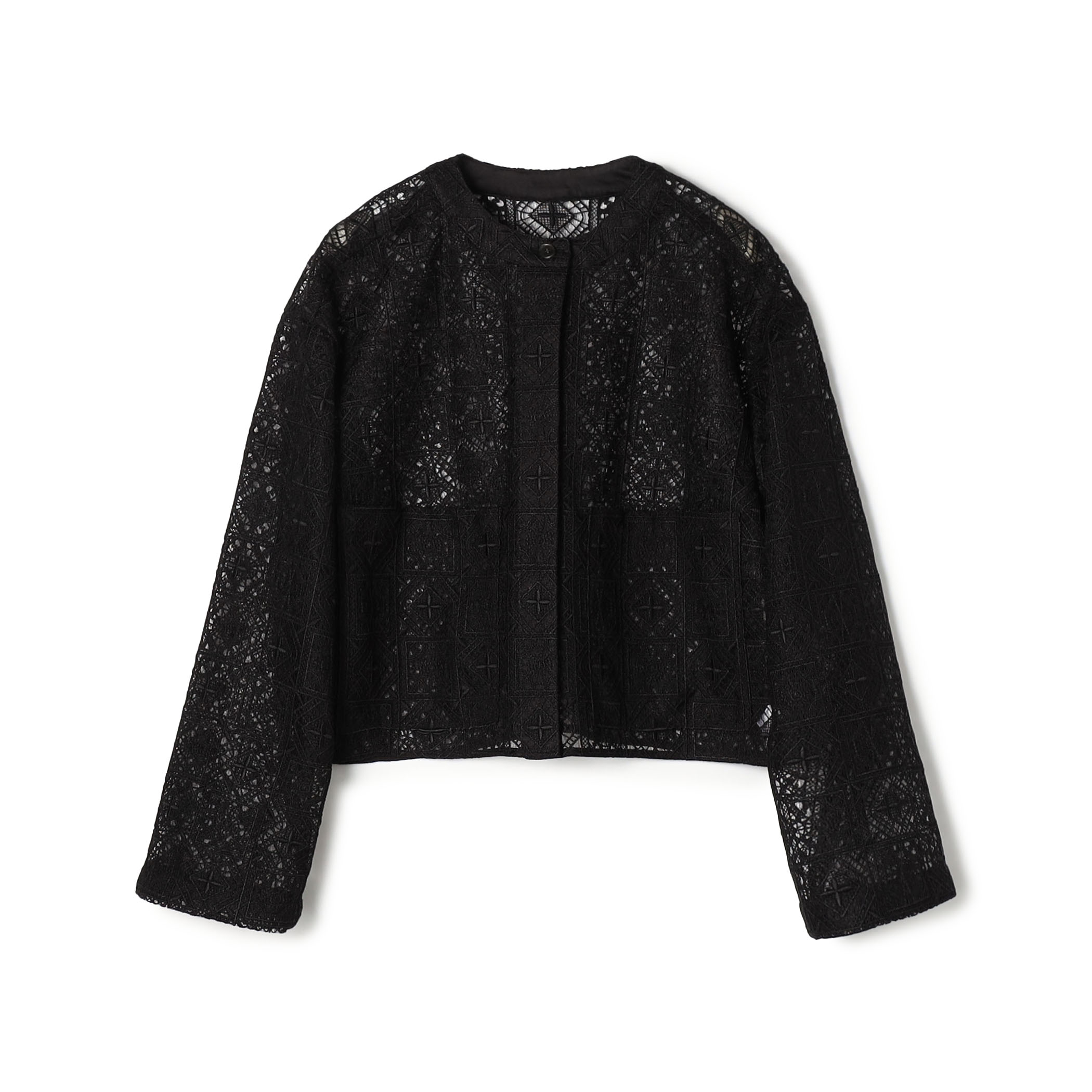 タイルモチーフエンブロイダリー ショートクルージャケット